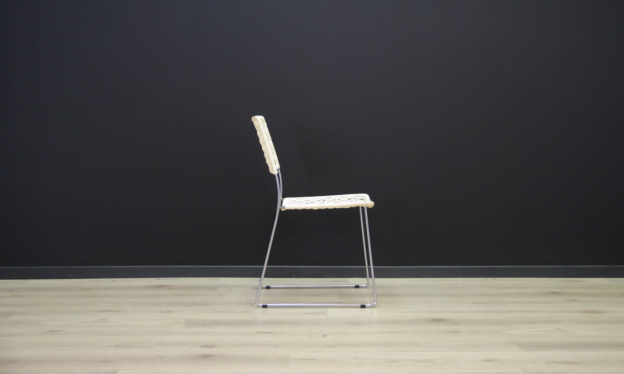 2x Vintage chair metal white 1960s
