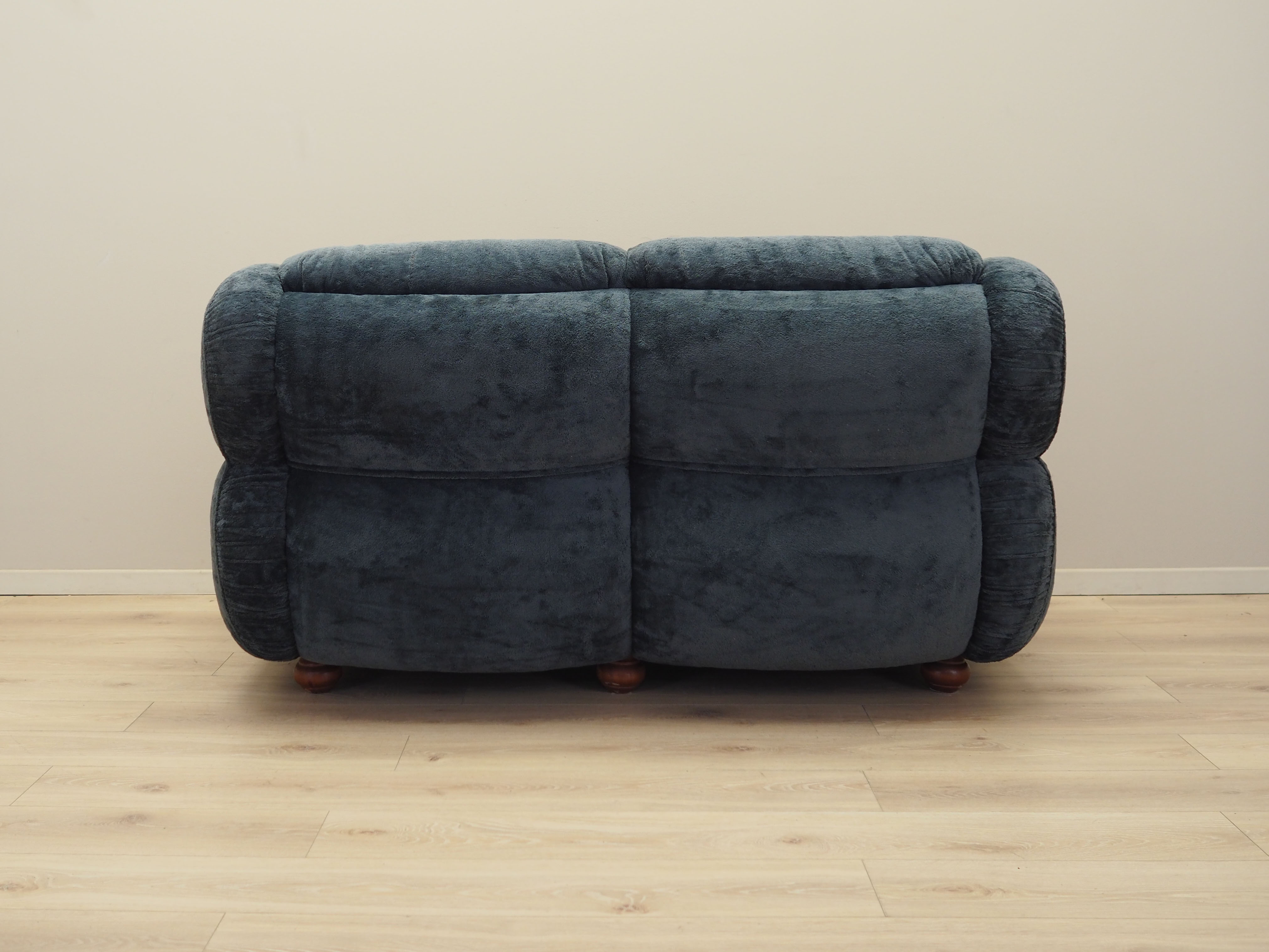 2-seater sofa velvet blue 1970s