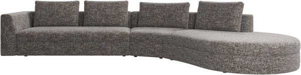 Bergamo Sofa 4-Sitzer Tuscany-Stoff Braun