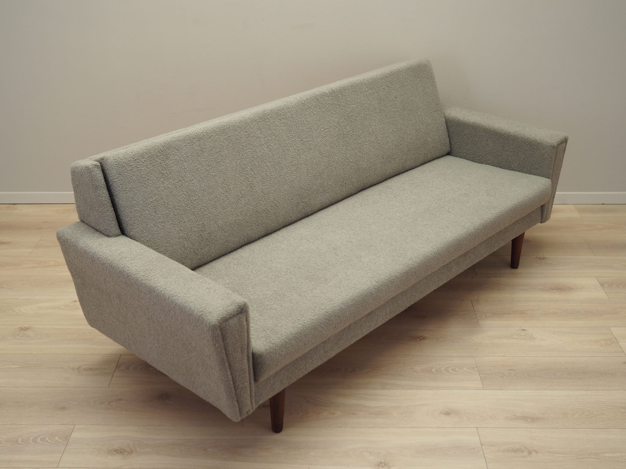 Schlafsofa Teakholz Textil Grau 1960er Jahre