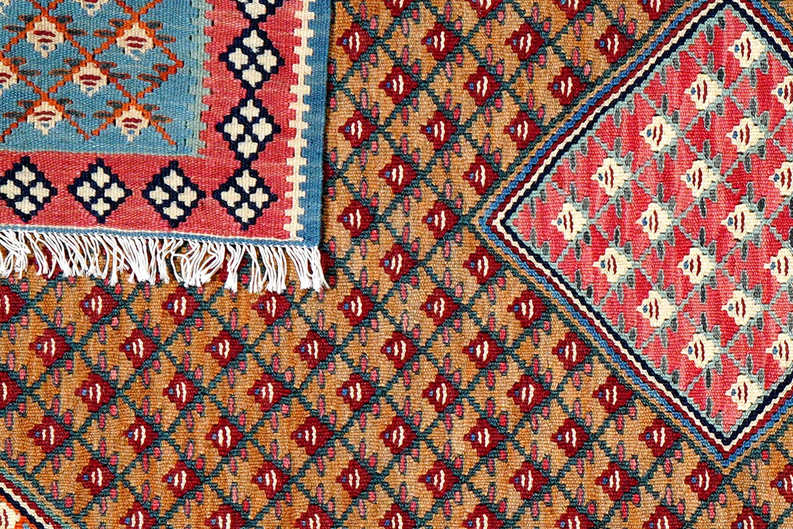 Kelim Senneh Carpet Wool Brown