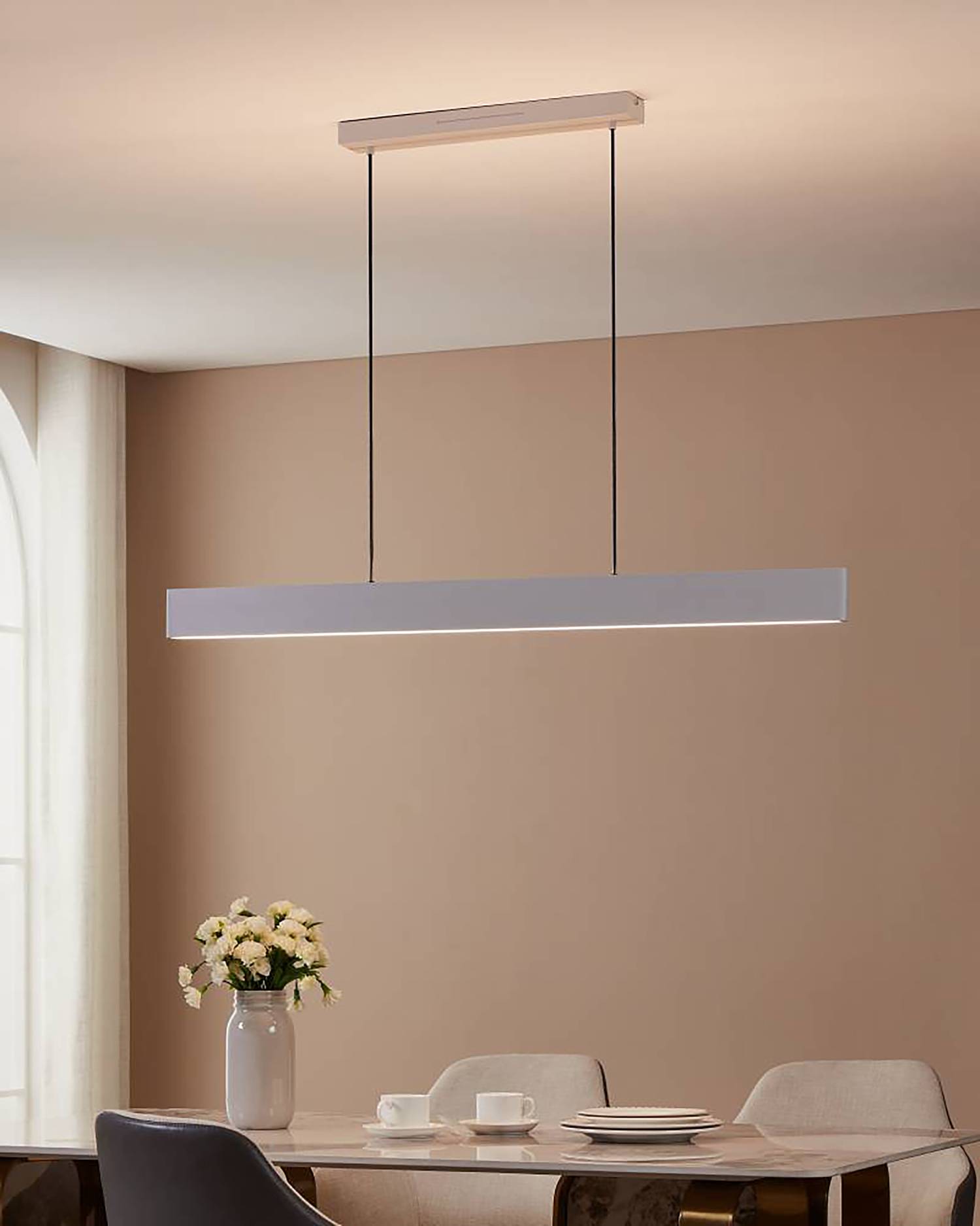 LED-Pendelleuchte Andreas-Z Polycarbonat Stahl Weiß
