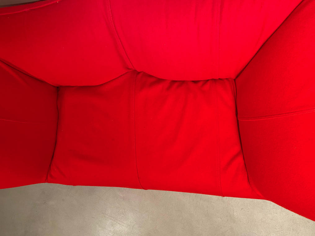 Vintage Mario Bellini La Bambole Sofa Textil Rot