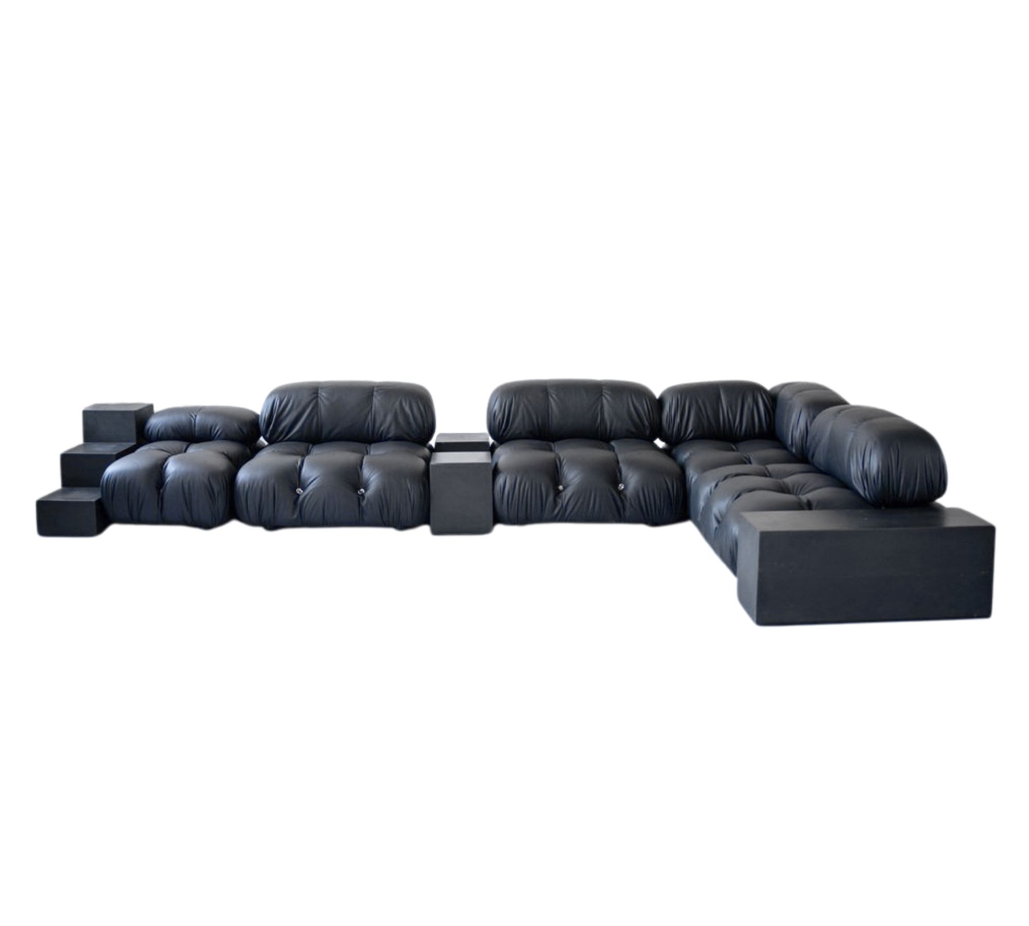 Vintage Mario Bellini Modulares Camaleonda Sofa Schwarz