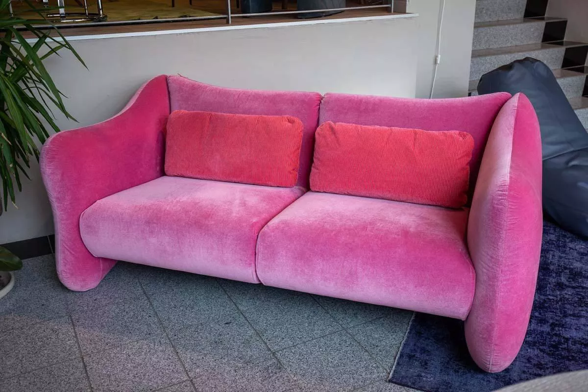 Bongobay 2-Sitzer Sofa Samt Pink