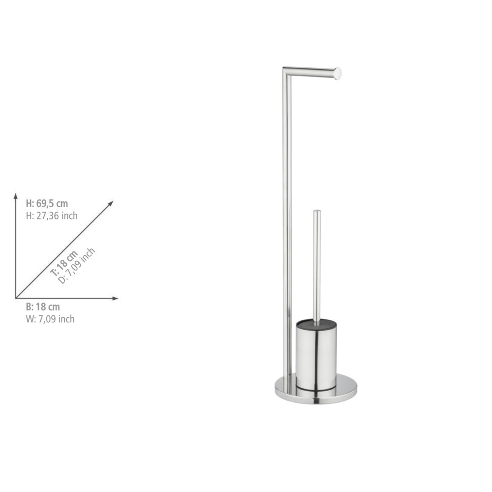 Toilet Brush Set Ferla Stainless Steel Silver