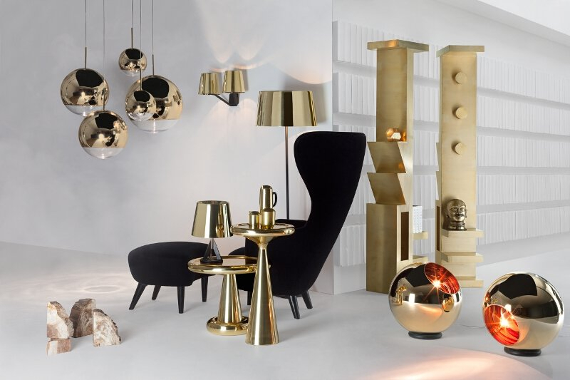 Mirror Ball LED Pendelleuchte Gold