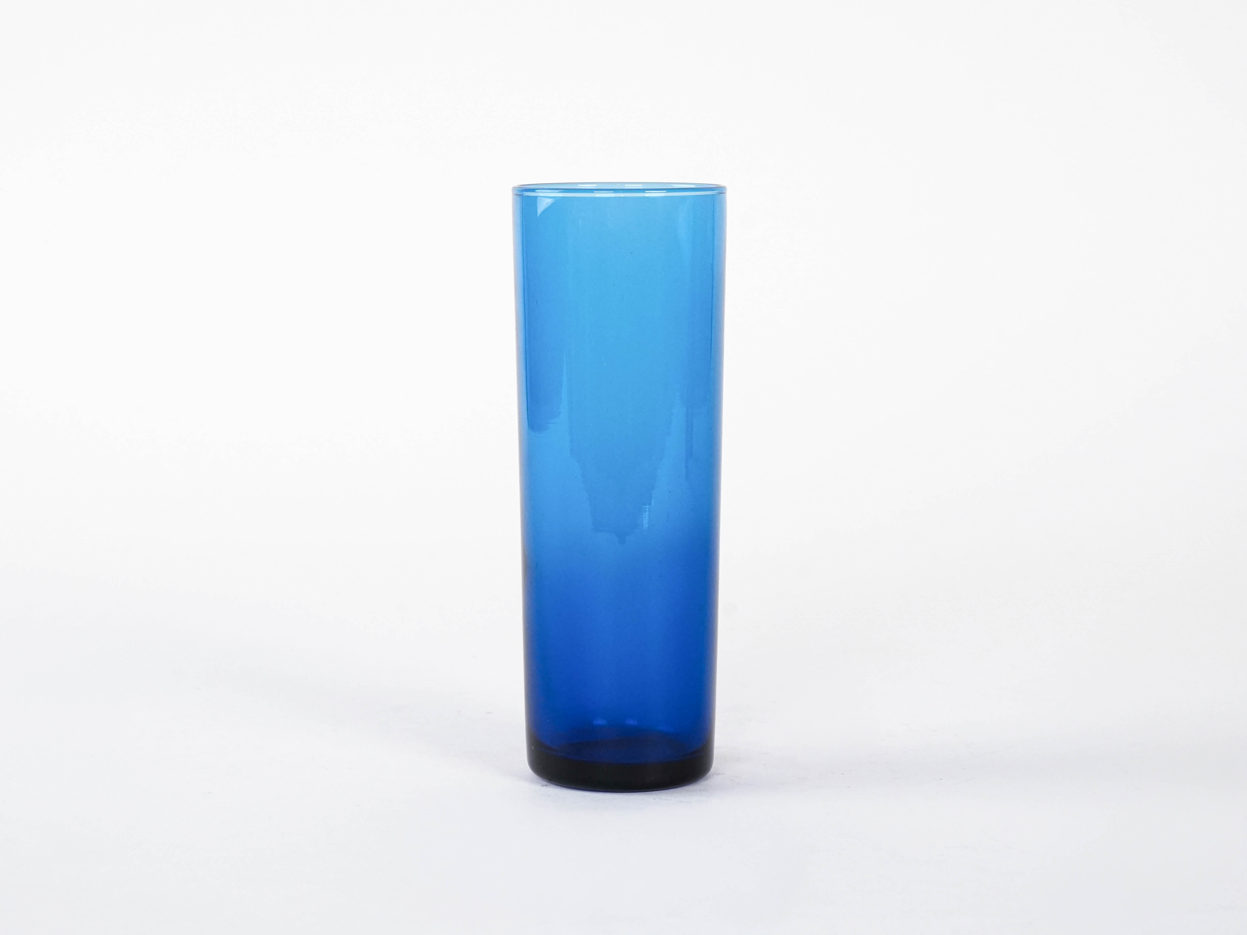 Glass set Cobalt blue 1970s