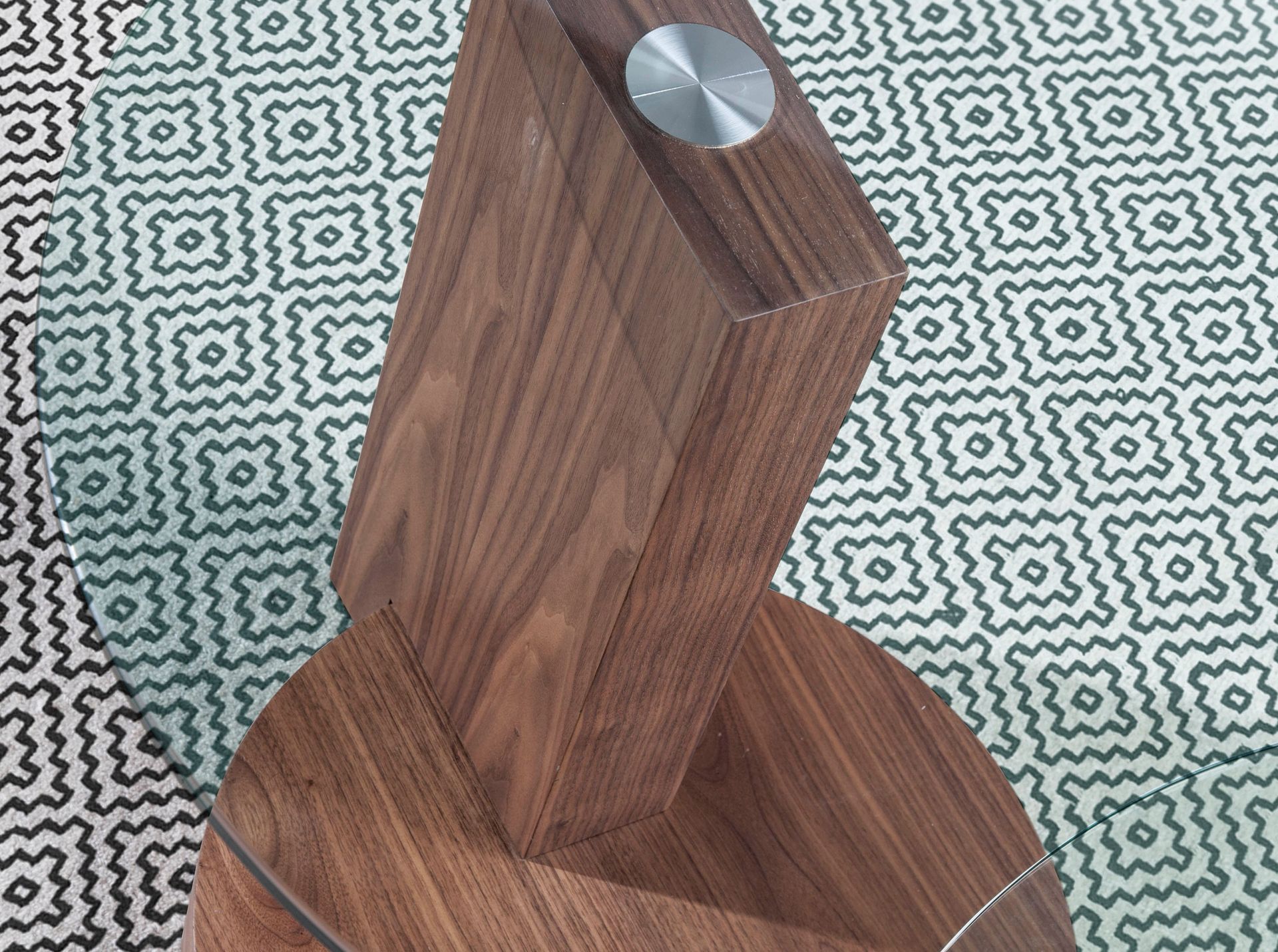 Beistelltisch Nussbaum Glas
