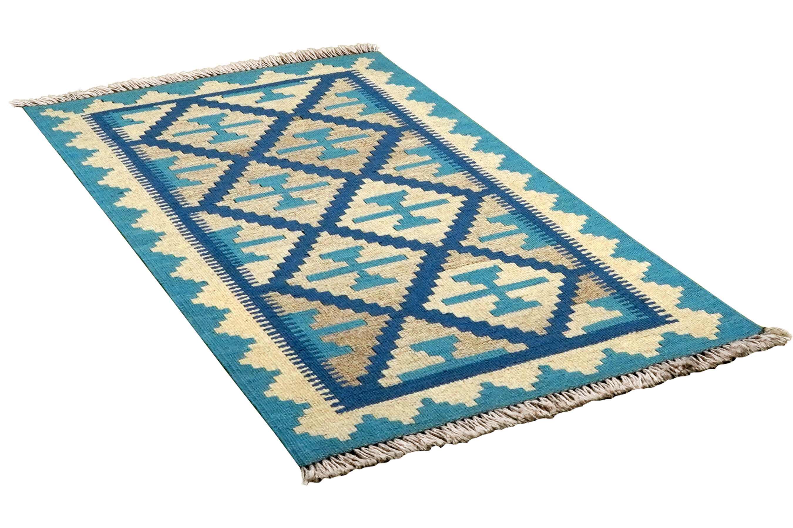 Kilim Gashgai Teppich Blau