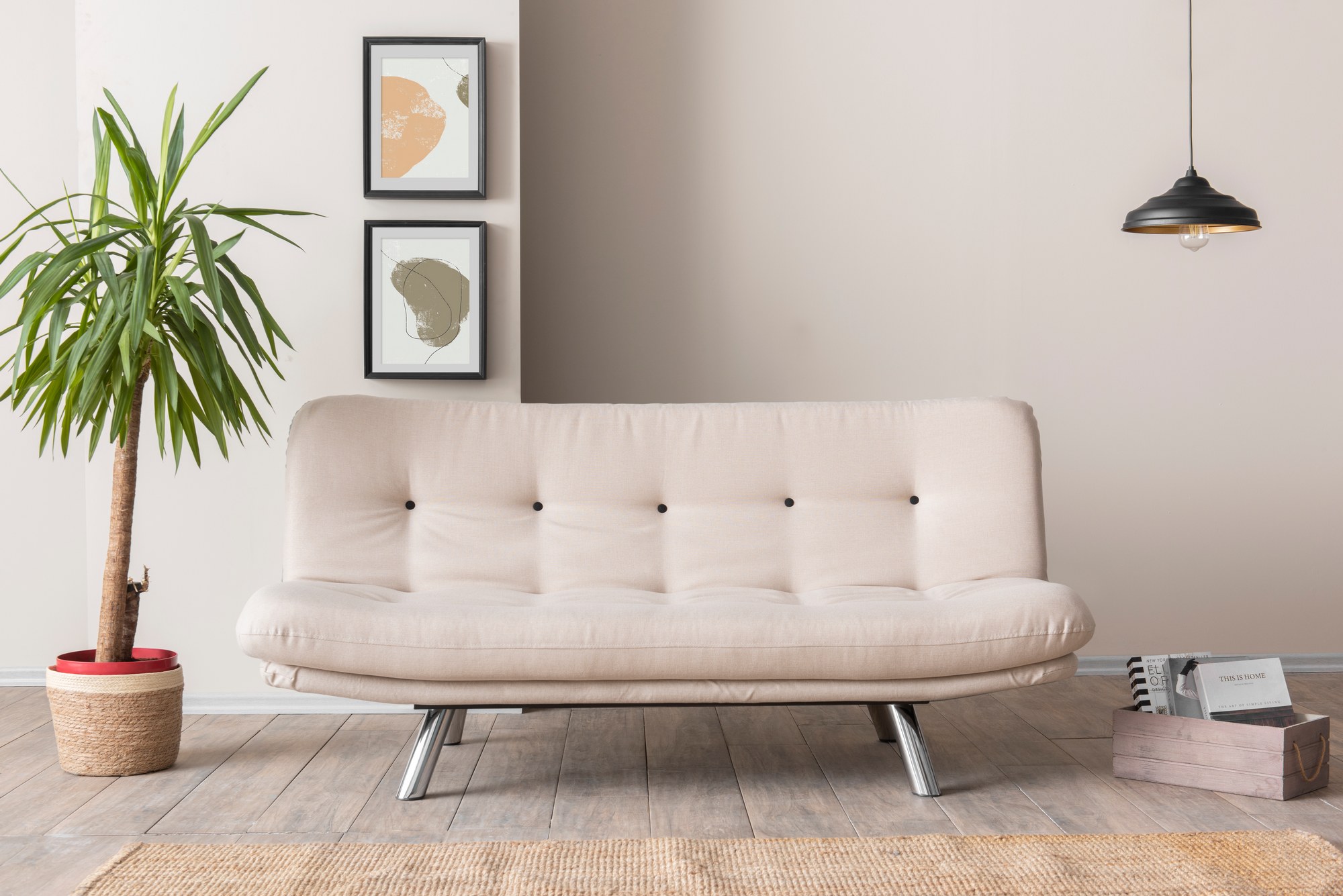 Misa Small V3 Schlafsofa 3-Sitzer Creme