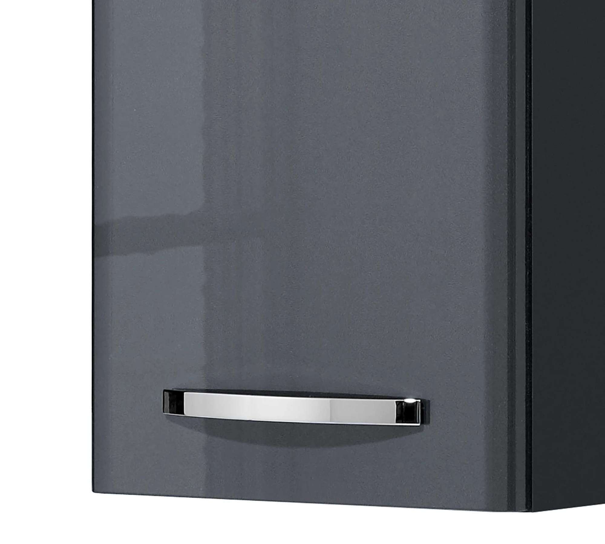 Hängeschrank Holz Metall Anthrazit