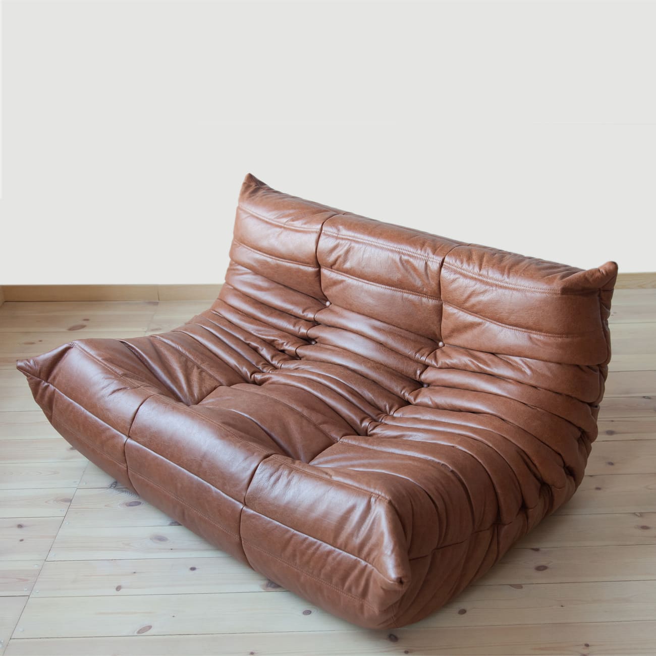 Togo Sofa 2-seater Pull-Up Leather Kentucky Brown