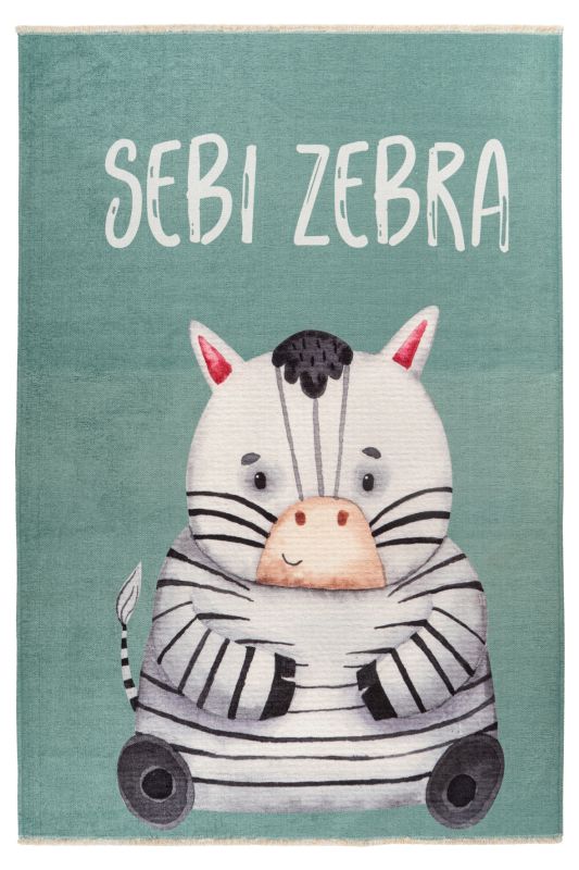 Greta Teppich Zebra Baumwolle Mehrfarbig 115 x 170 cm
