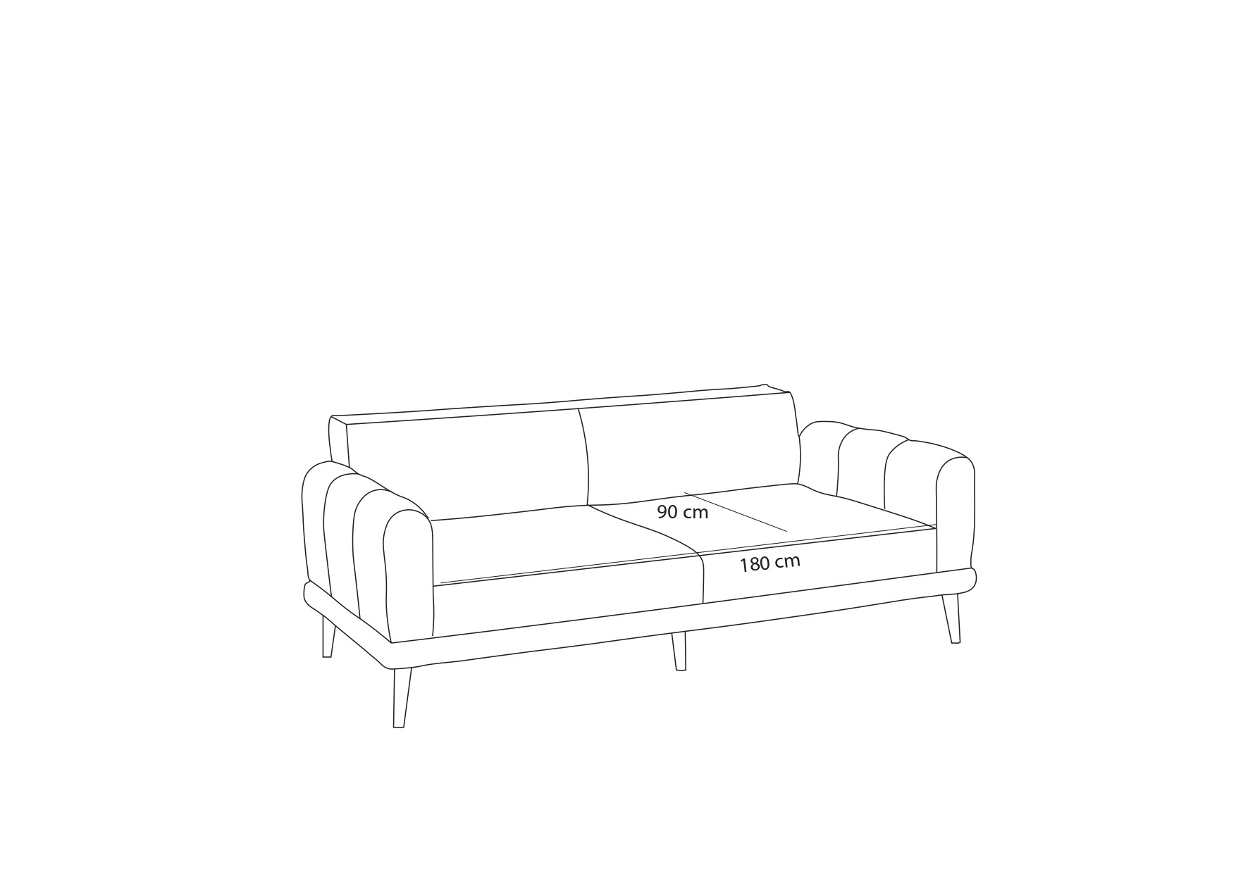 Seren Sofa 3-Sitzer Anthrazit