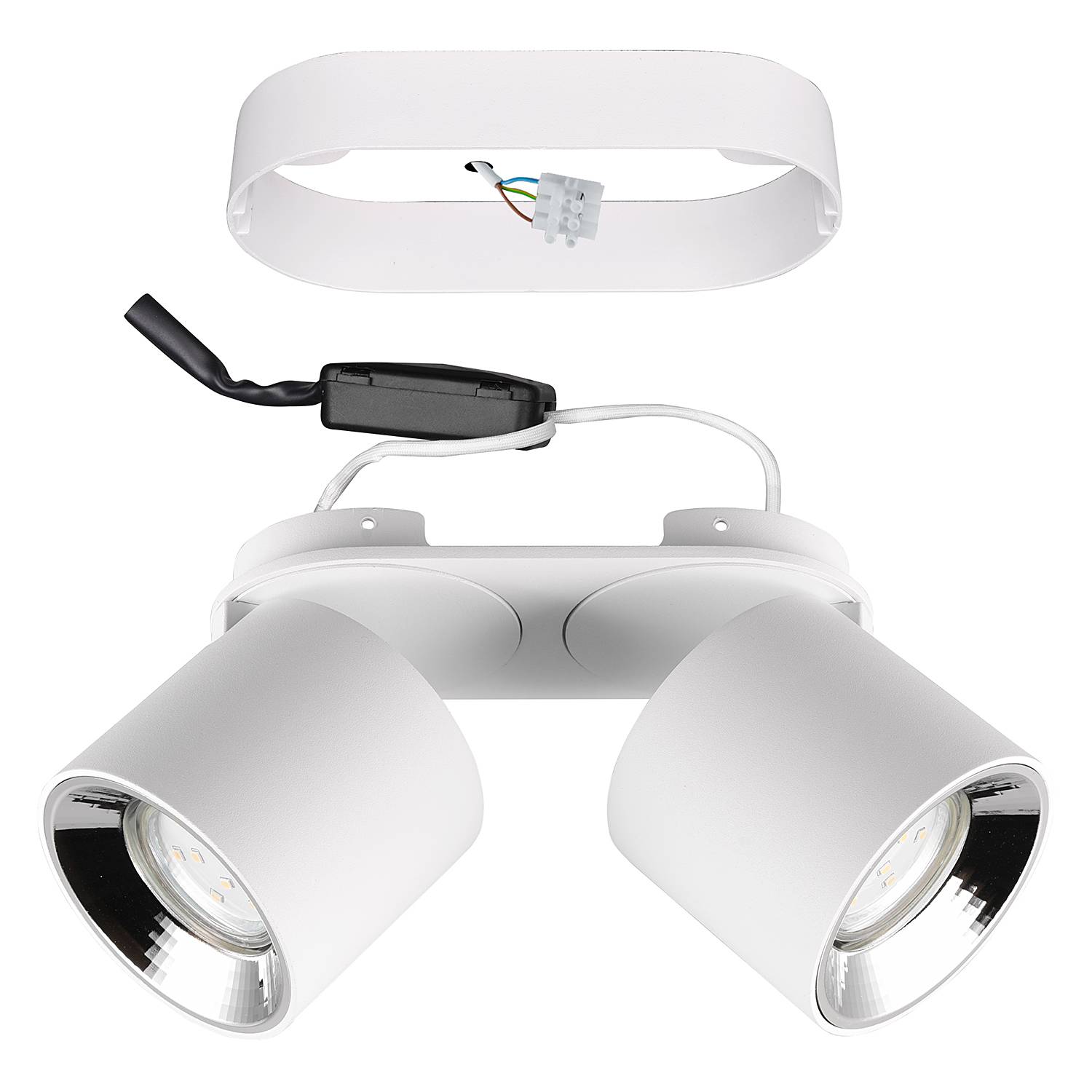 2-Flammig Guayana Deckenleuchte Eisen Weiß