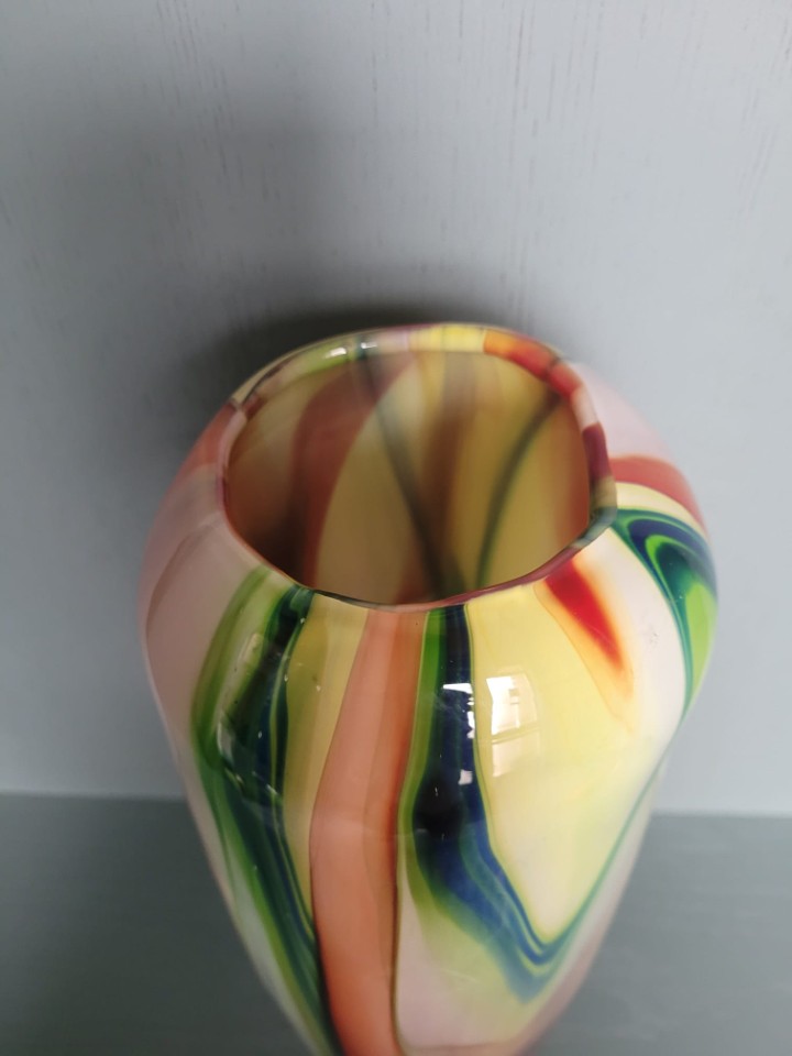 Vintage Vase Glas Mehrfarbig