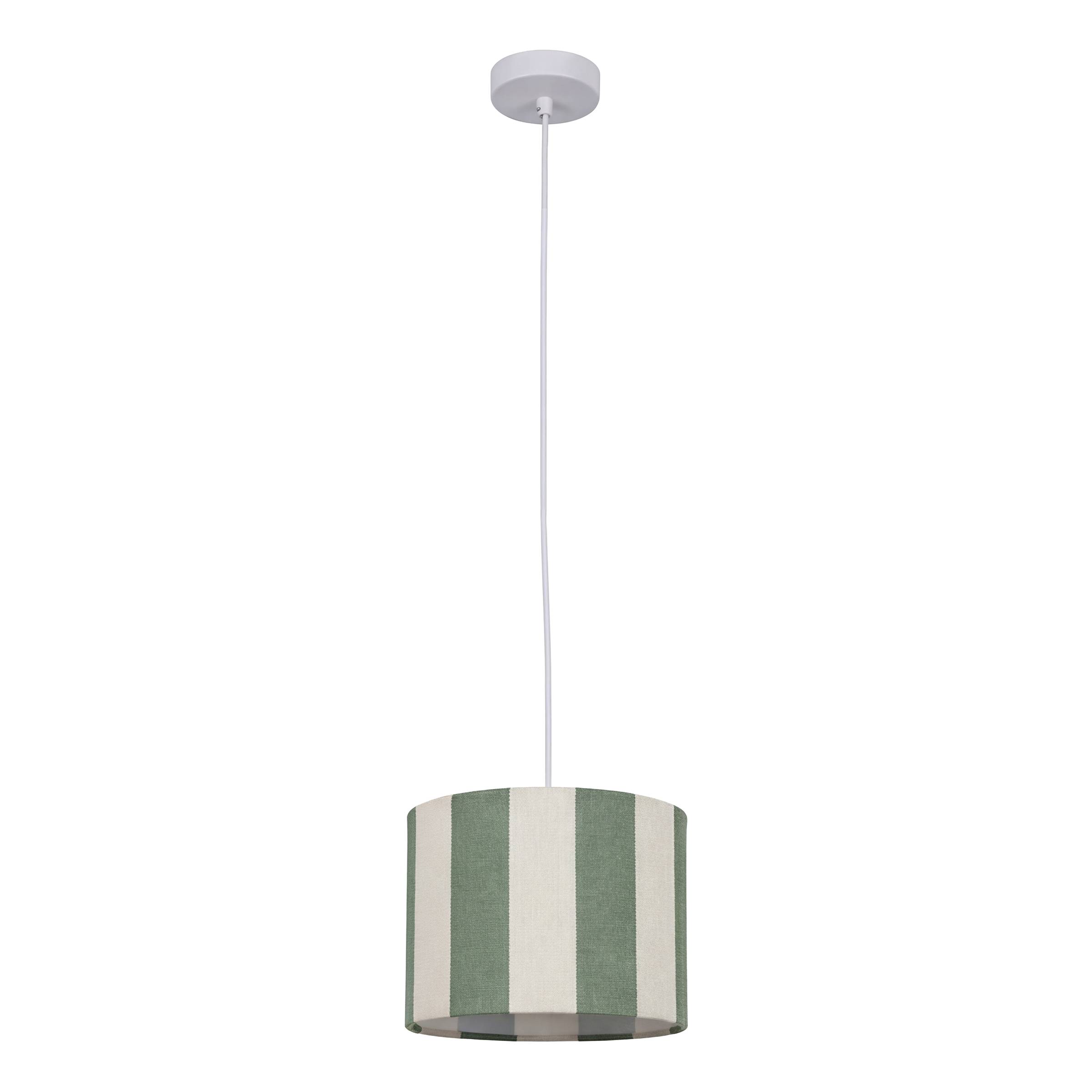 Pendant light Lirum iron / linen 1-bulb green
