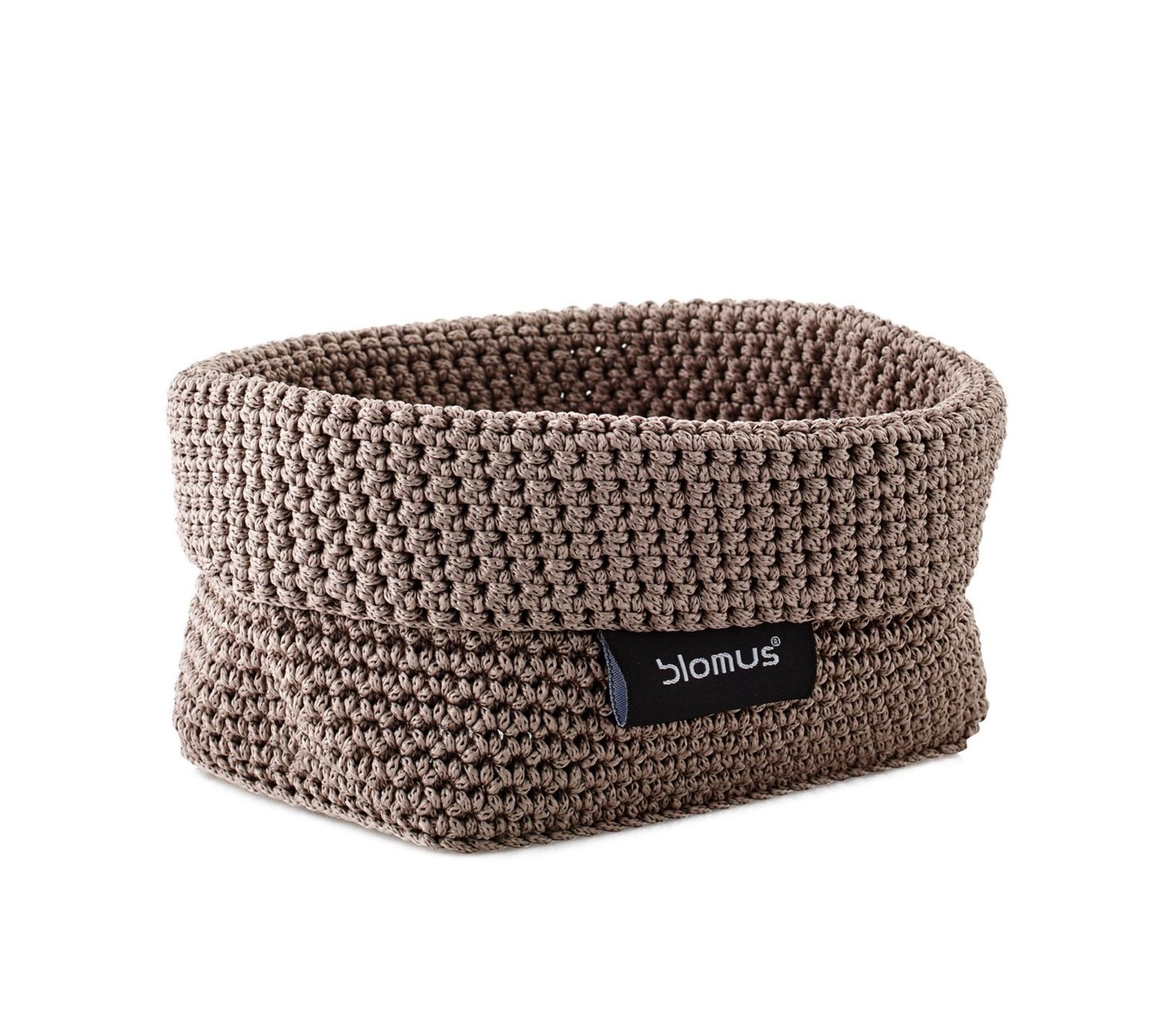 Blomus Cestino Portaoggetti TELA - Uncinetto In Fibra Sintetica, Colore Talpa, Large (L) - Elegante E Morbido - 4