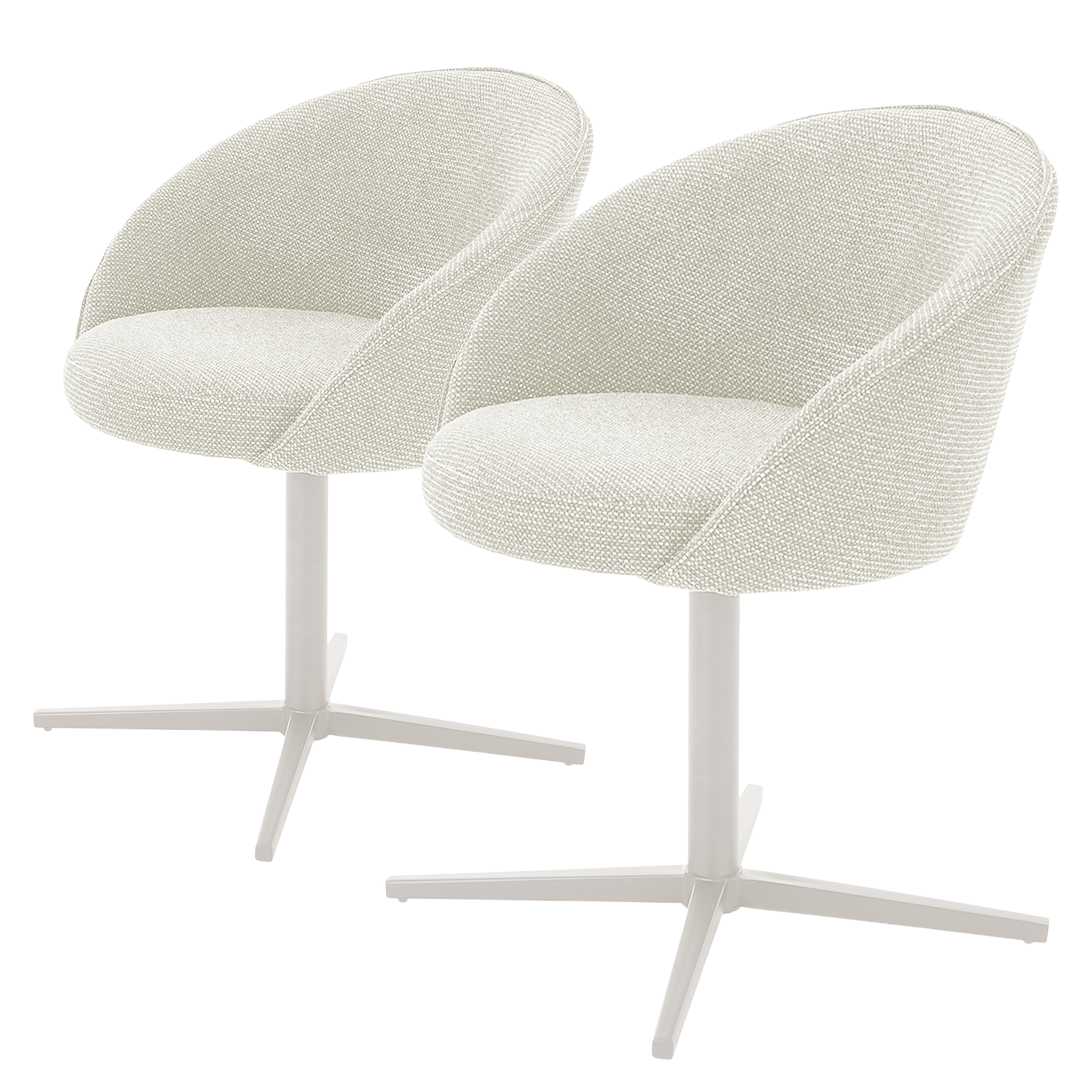 Armchair LECHER Set of 2 Cream White