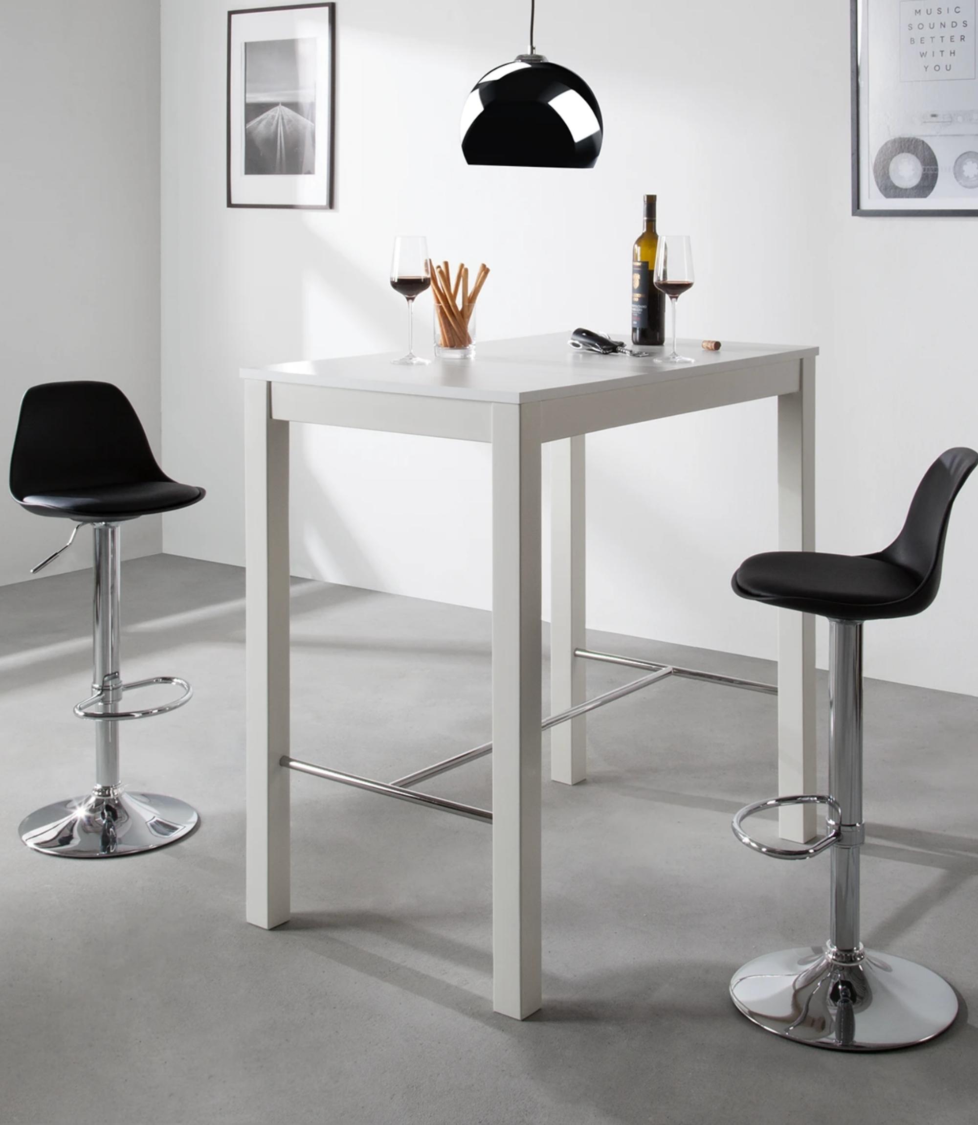 2x Barstuhl Kunstleder Schwarz