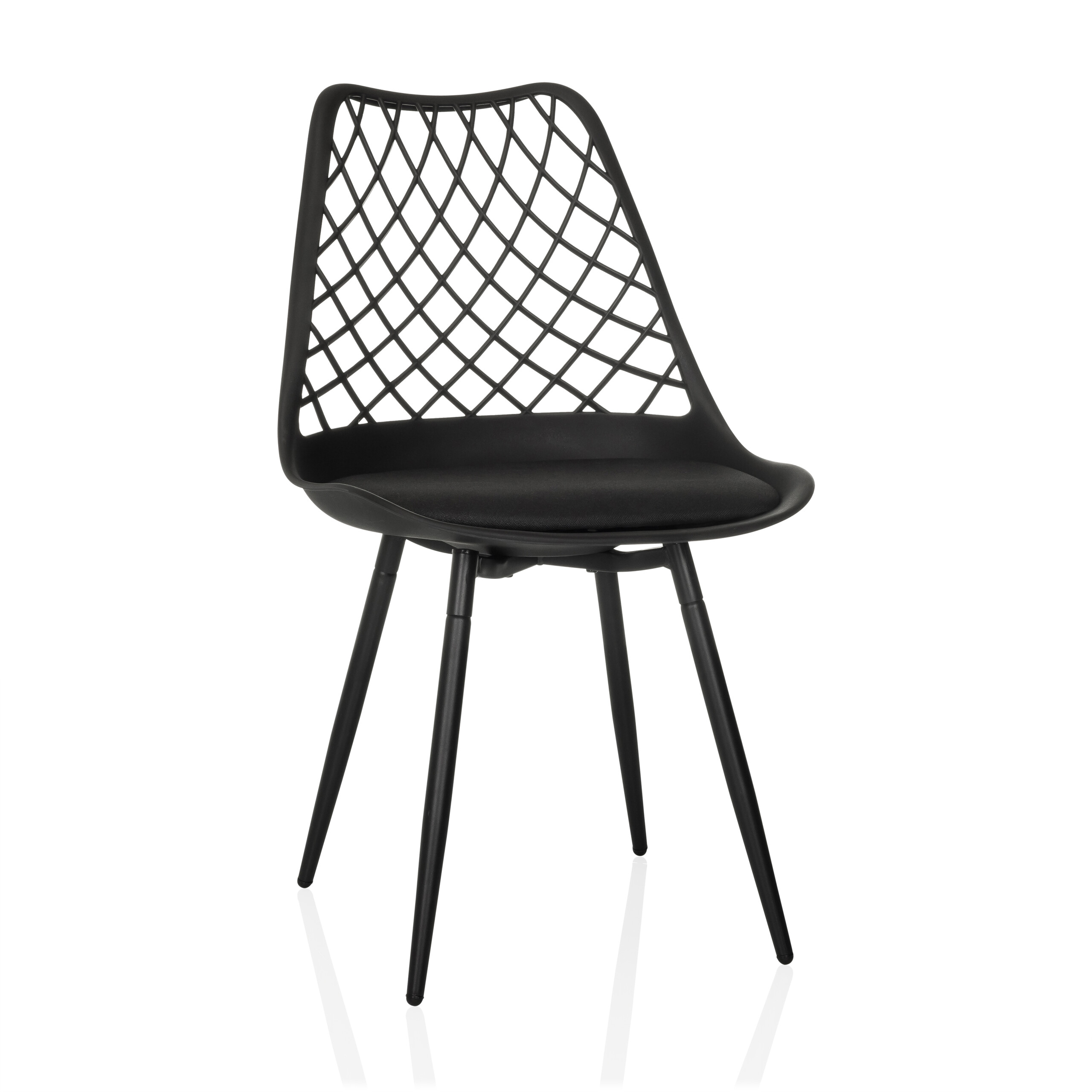 Begio S Shell chair with seat cushion Black