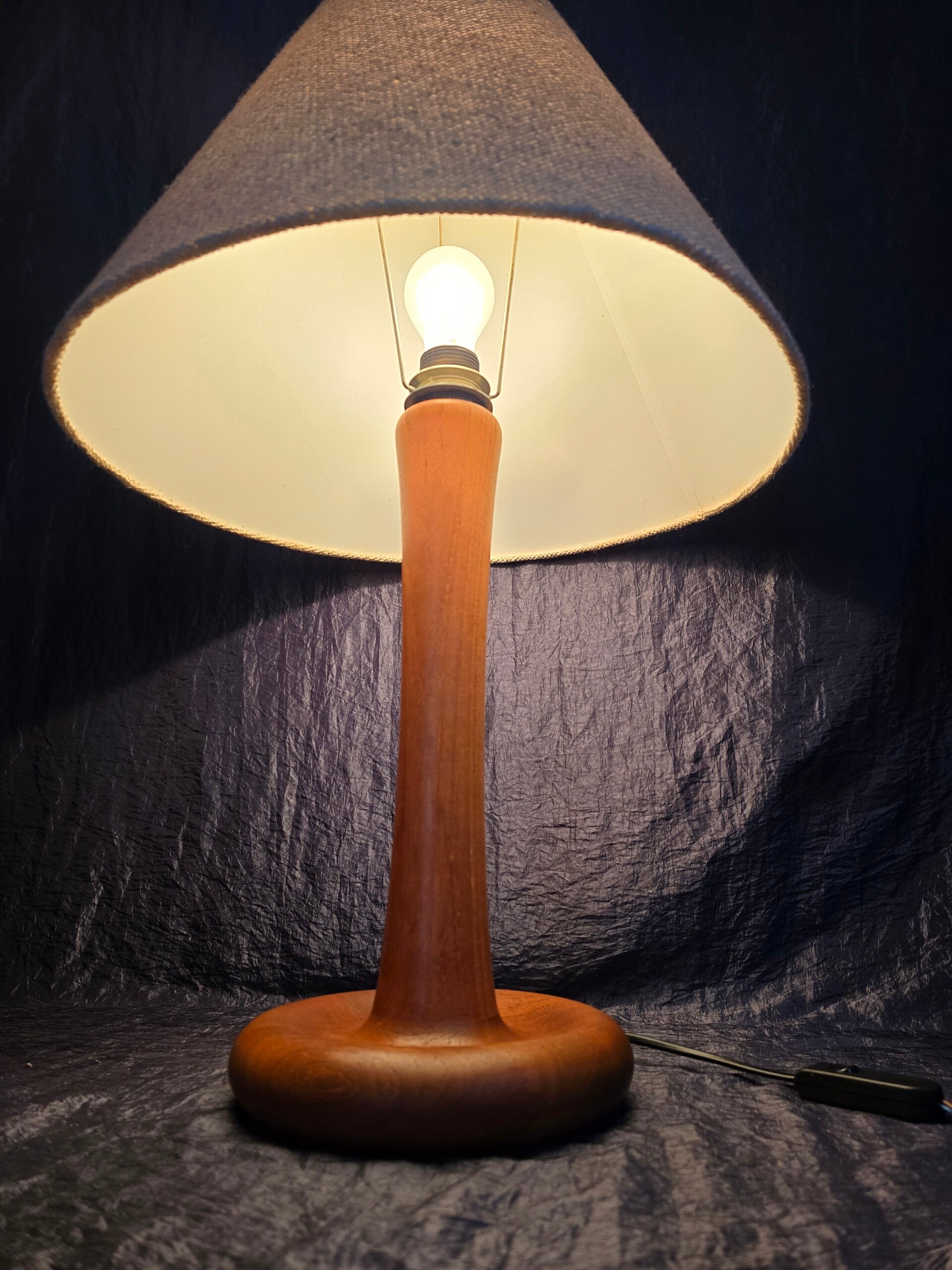 Vintage Teakholz Tischlampe Dyrlund Dänemark