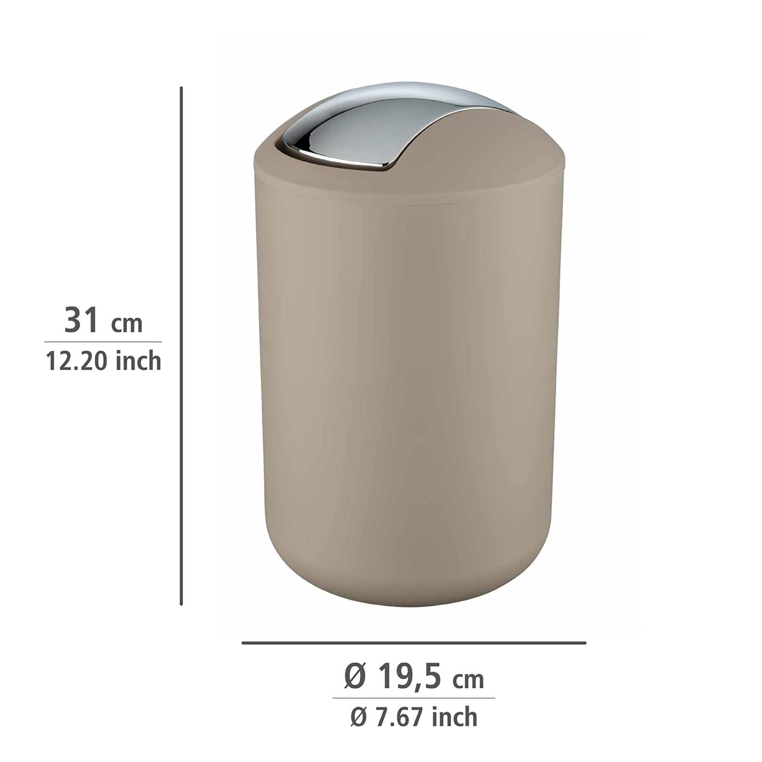 Schwingdeckeleimer Brasil Taupe