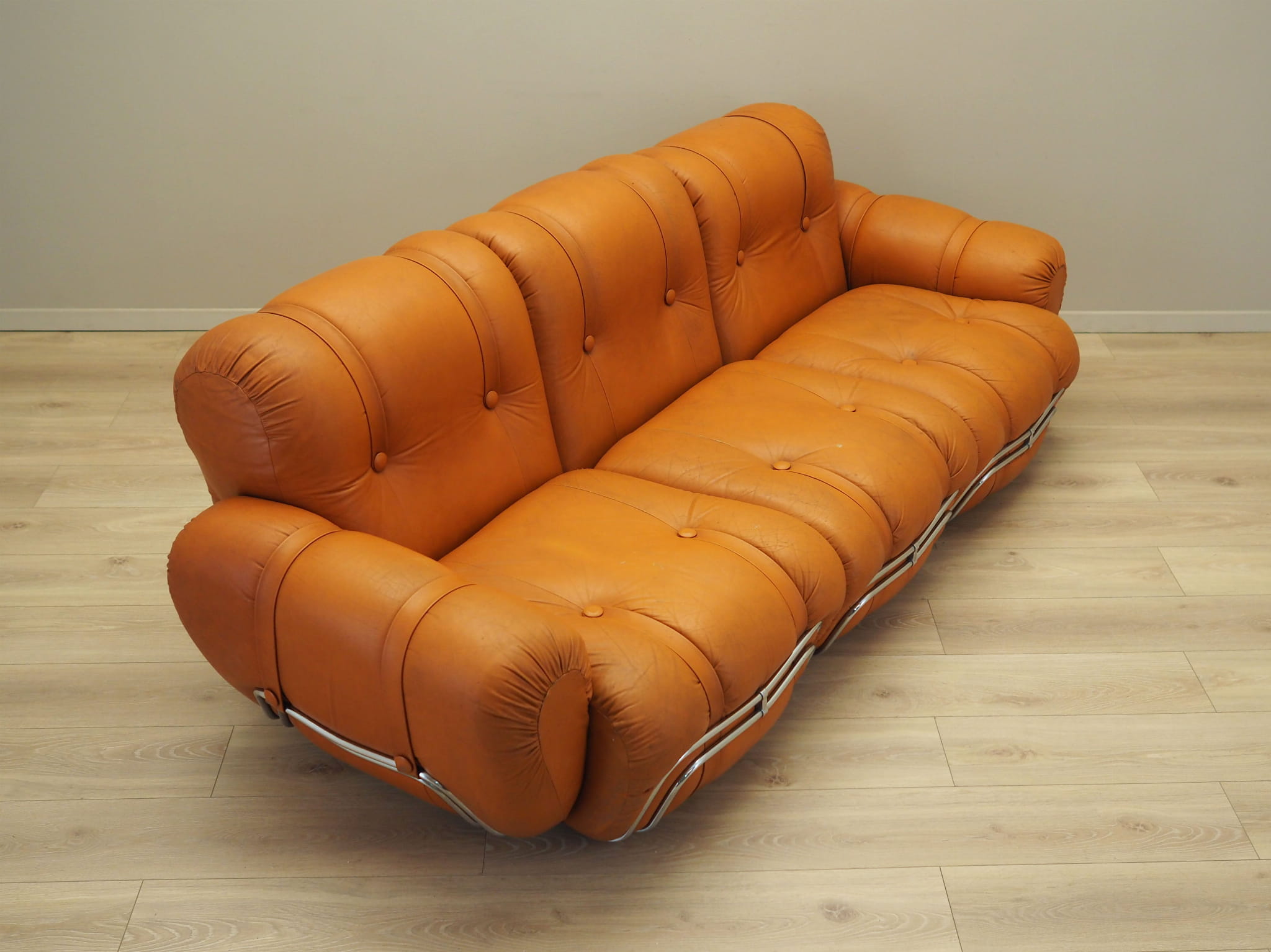 Space Age 3-Sitzer Sofa Orange 1960er Jahre