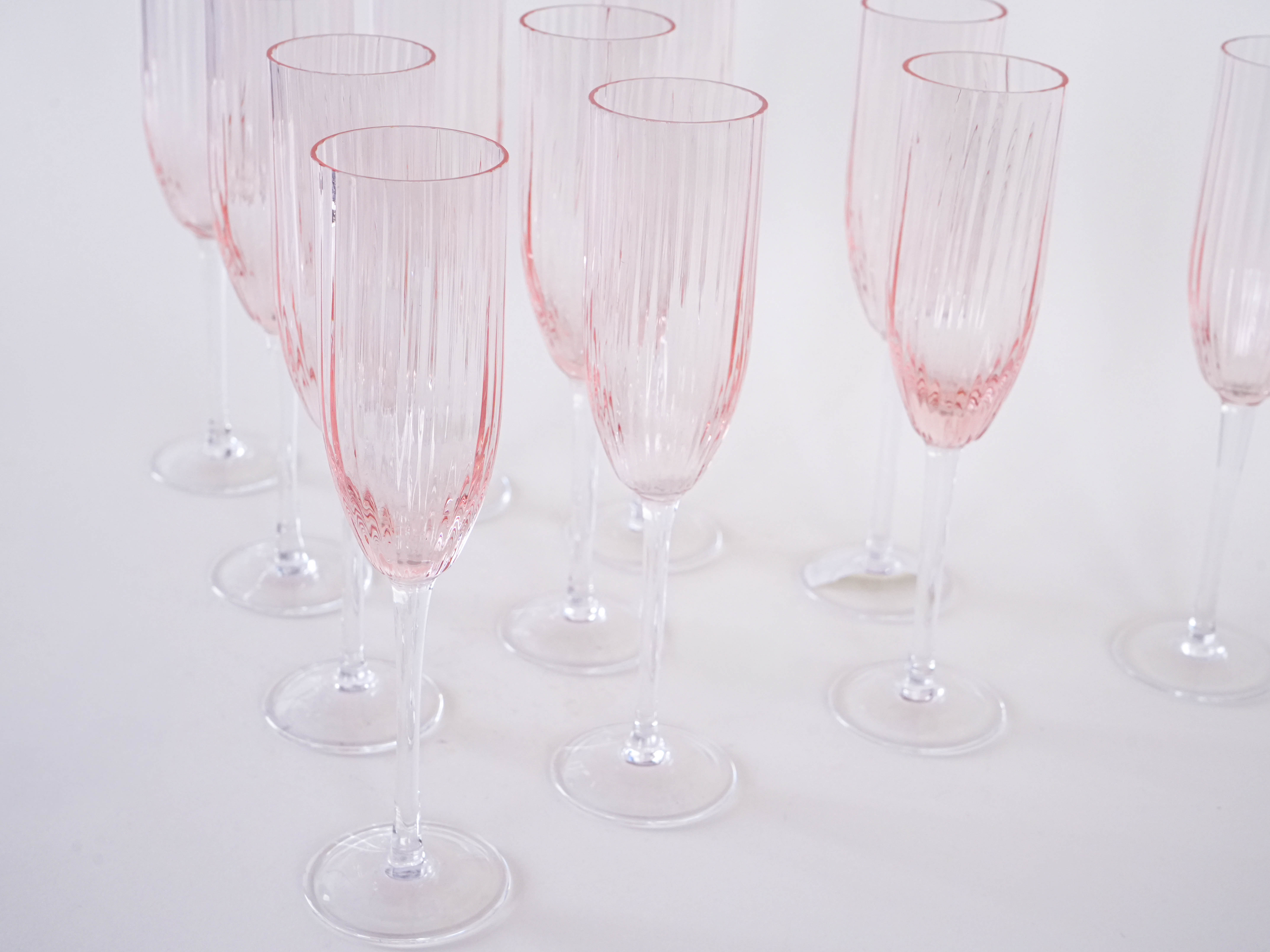 Prosecco-Gläser-Set Rosa 1970er Jahre