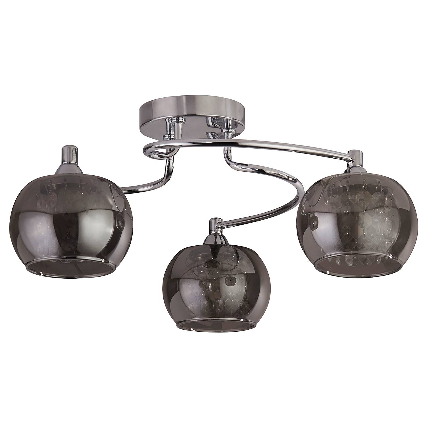 Ceiling light Lovell Smoked glass Silver
