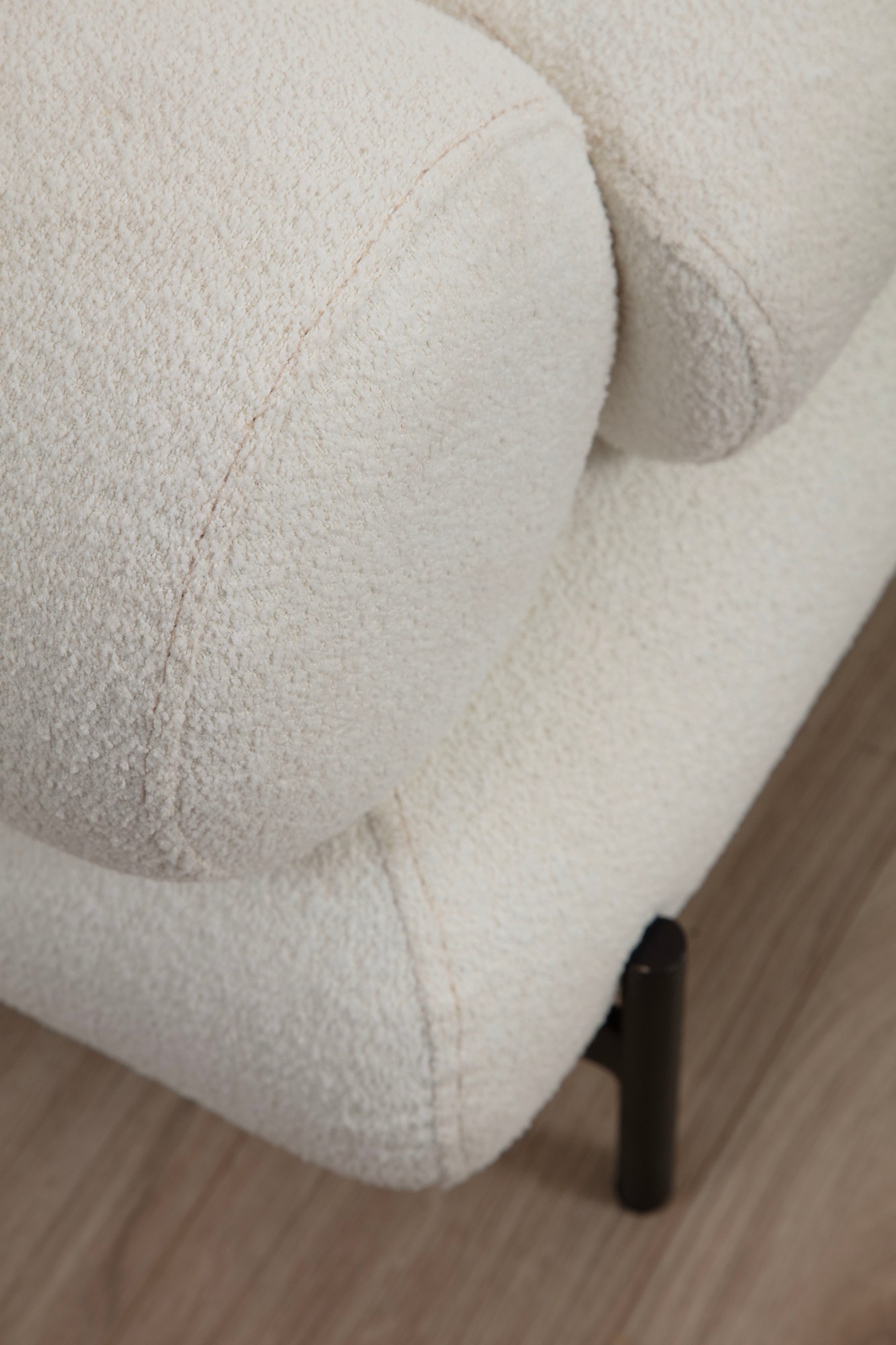 Sofa 3-Sitzer Textil Weiß