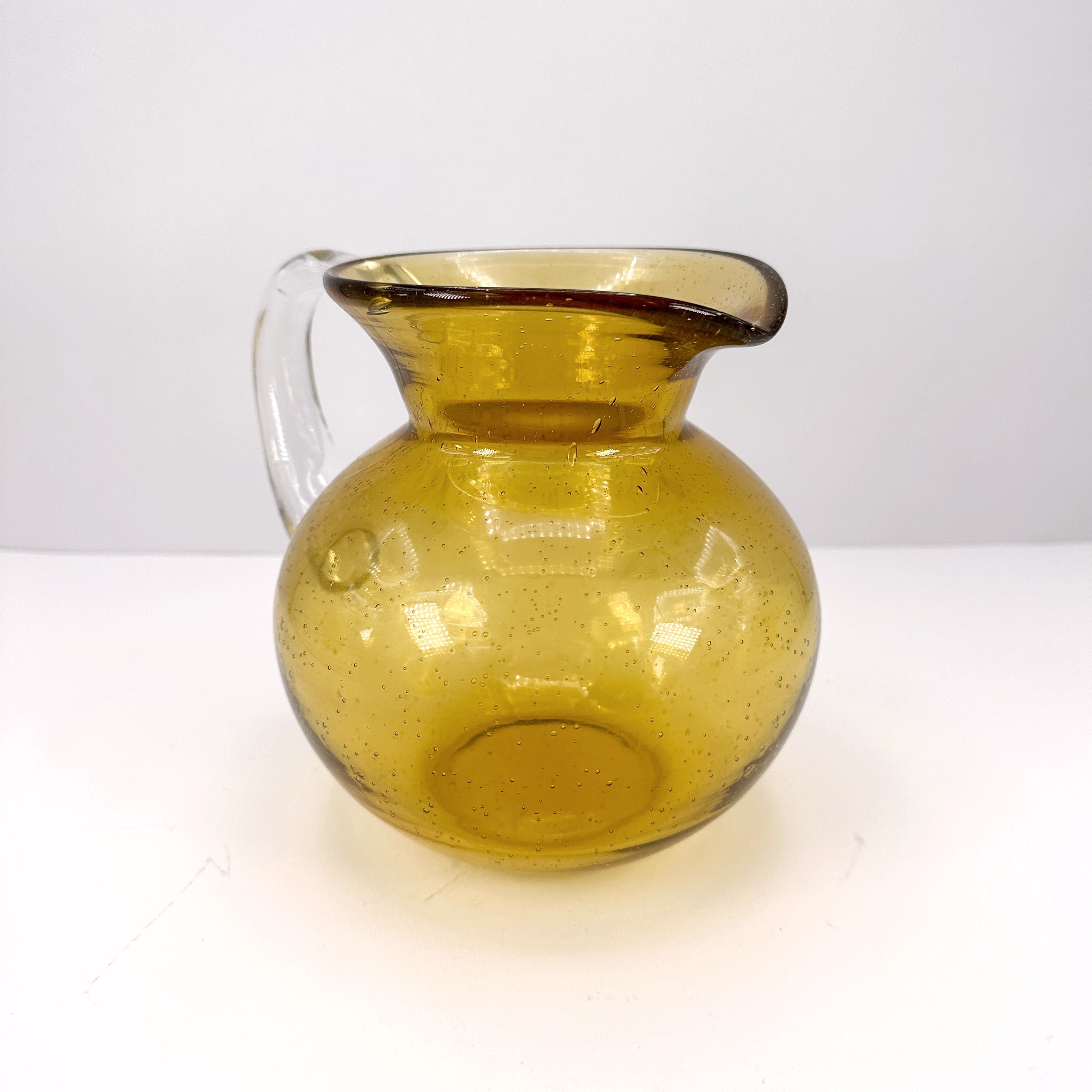 Murano Karaffe 1970er Glas Gelb / Bernstein