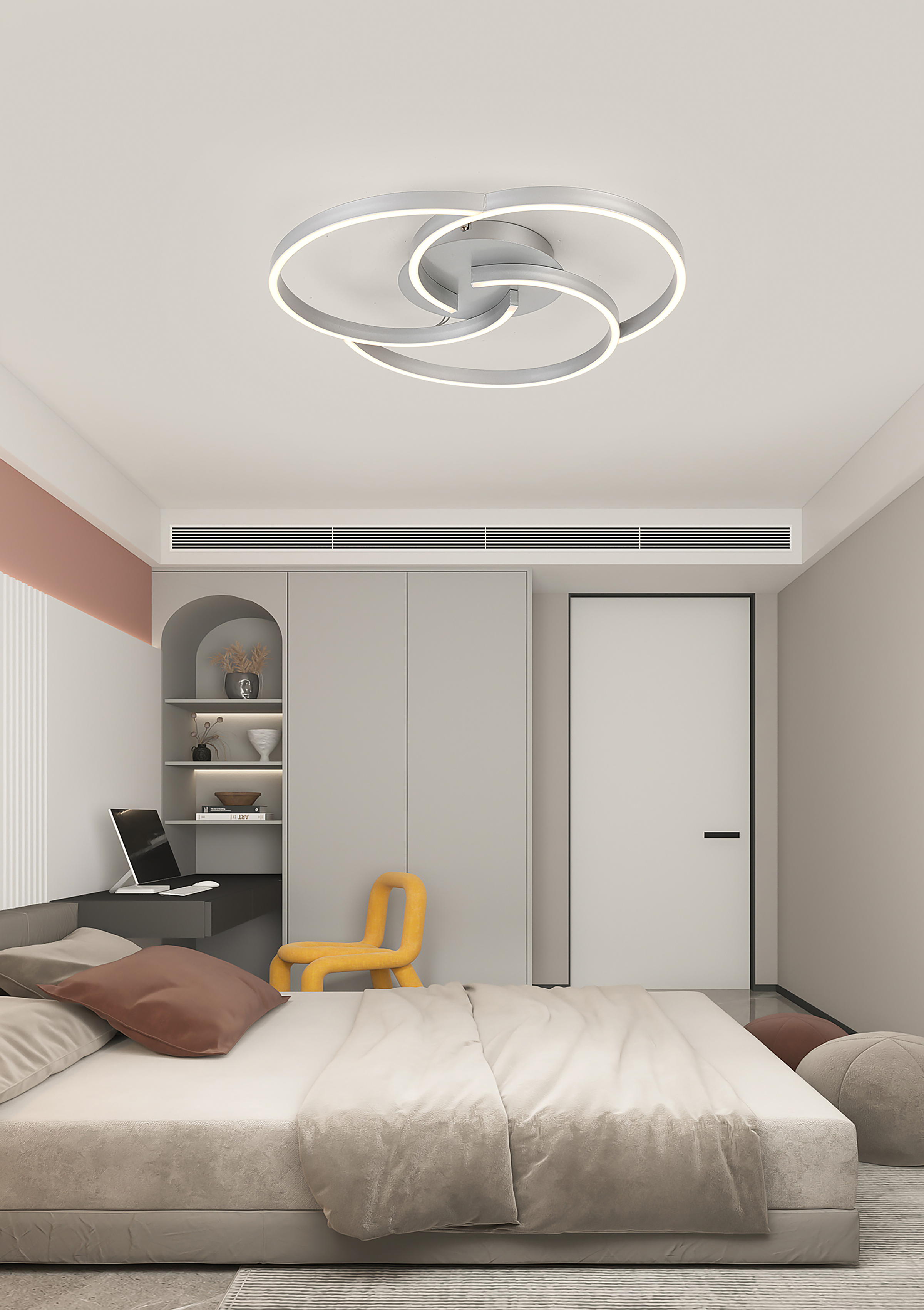 Kerstin LED-Deckenleuchte Aluminium Silber