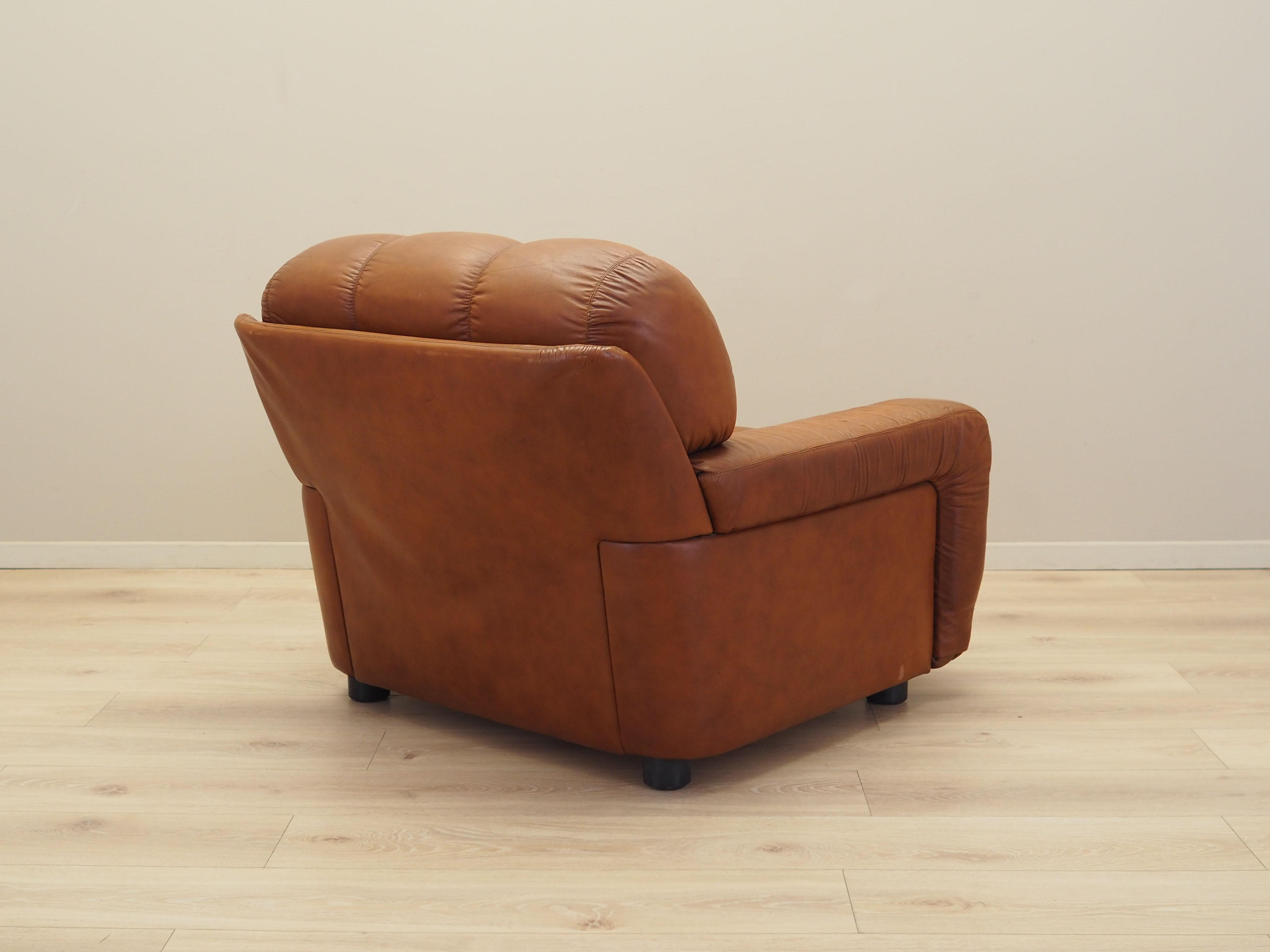 Sessel Leder Braun 1970er Jahre