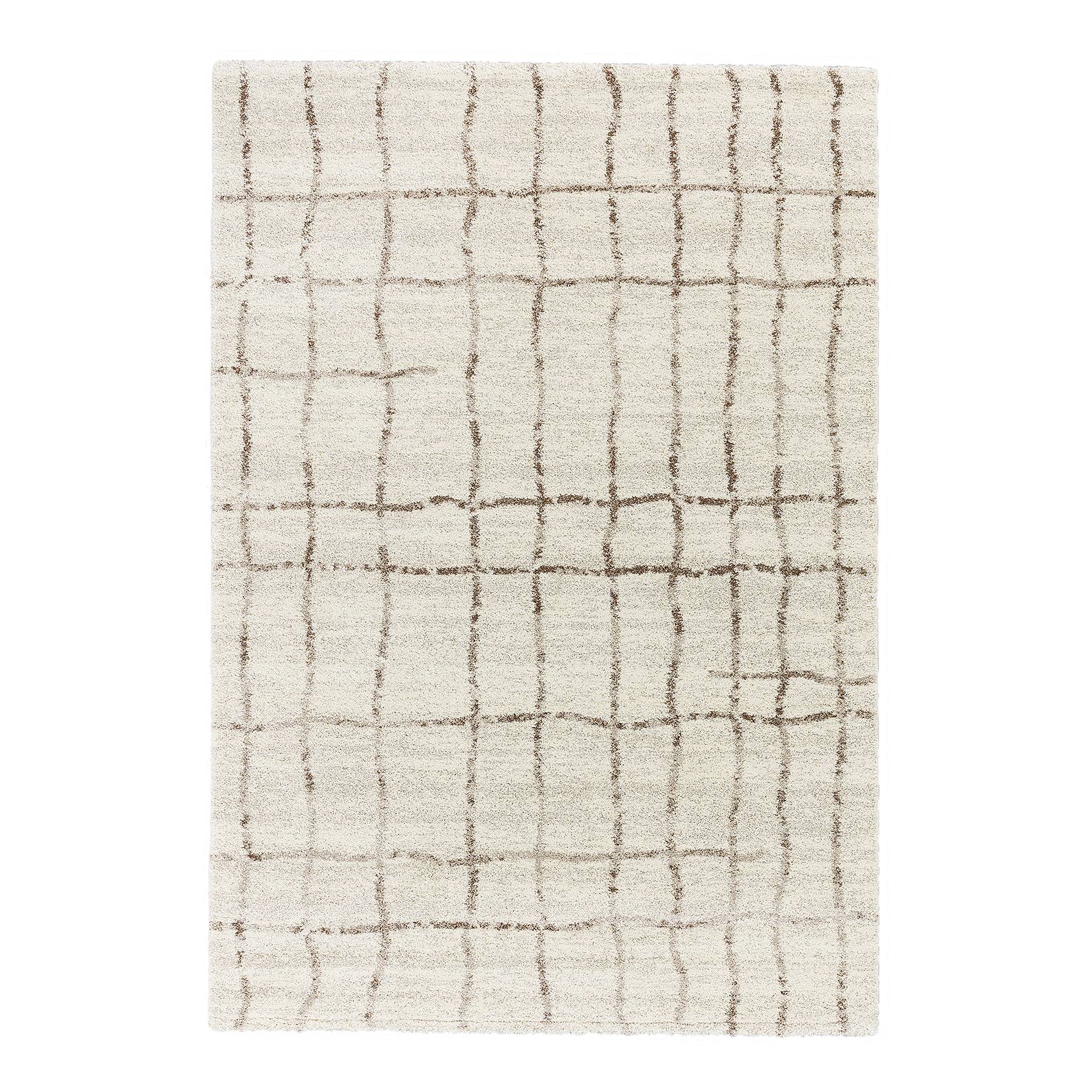 Hochflorteppich Savona II Webstoff Creme Taupe 80 x 150 cm