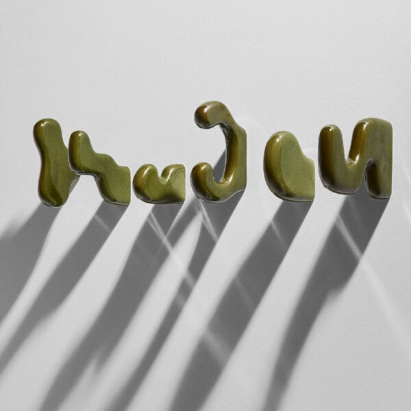 2x Klump Wall Hook Ceramic Green