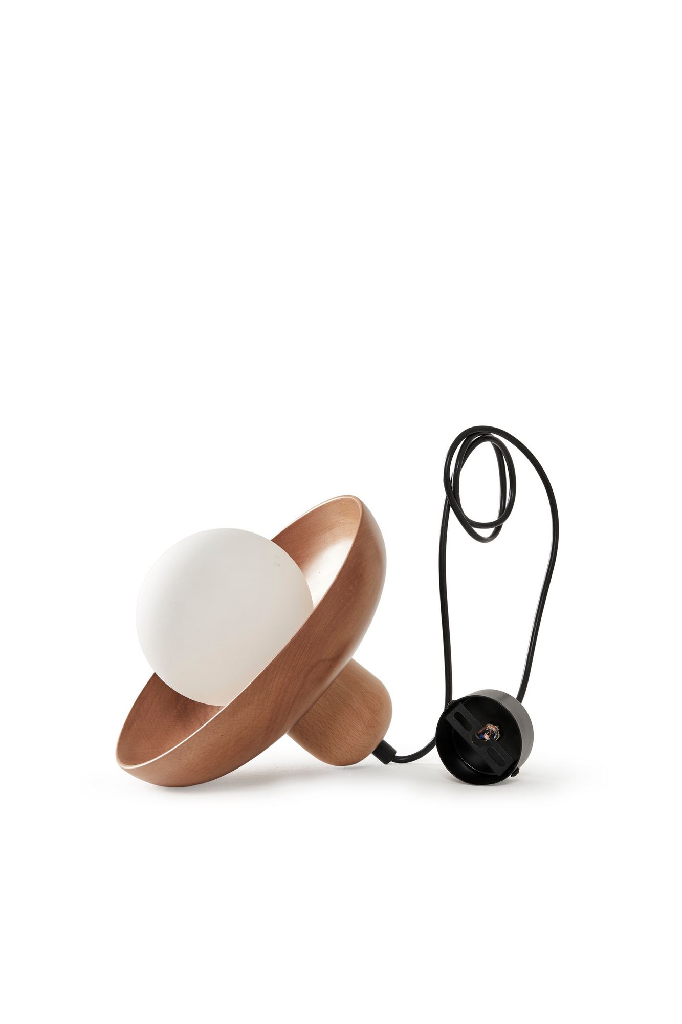 Hand Pendant Light Oak Wood Brown