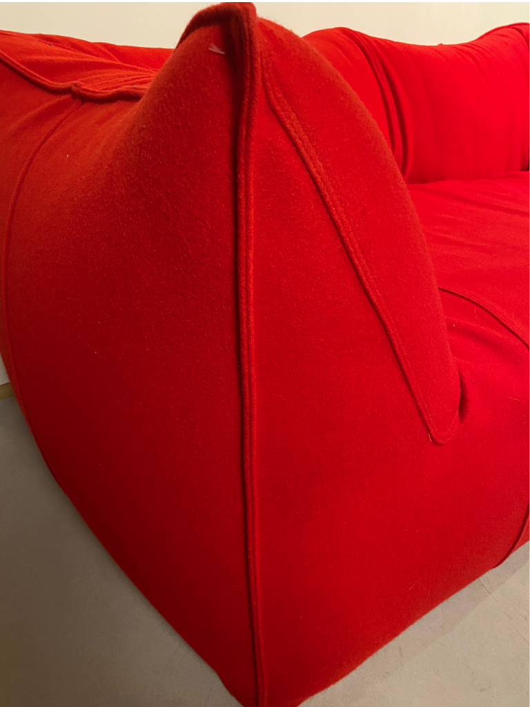 Vintage Mario Bellini La Bambole Sofa Textil Rot