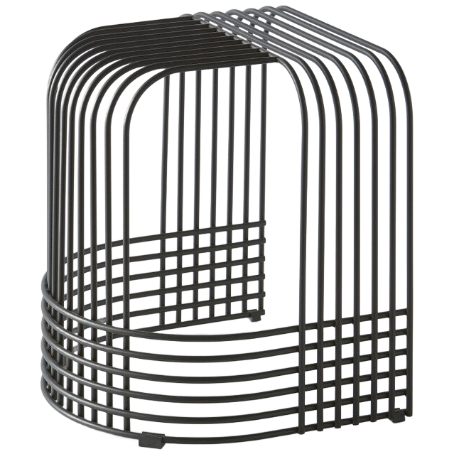 Drop End Hocker Metall Schwarz