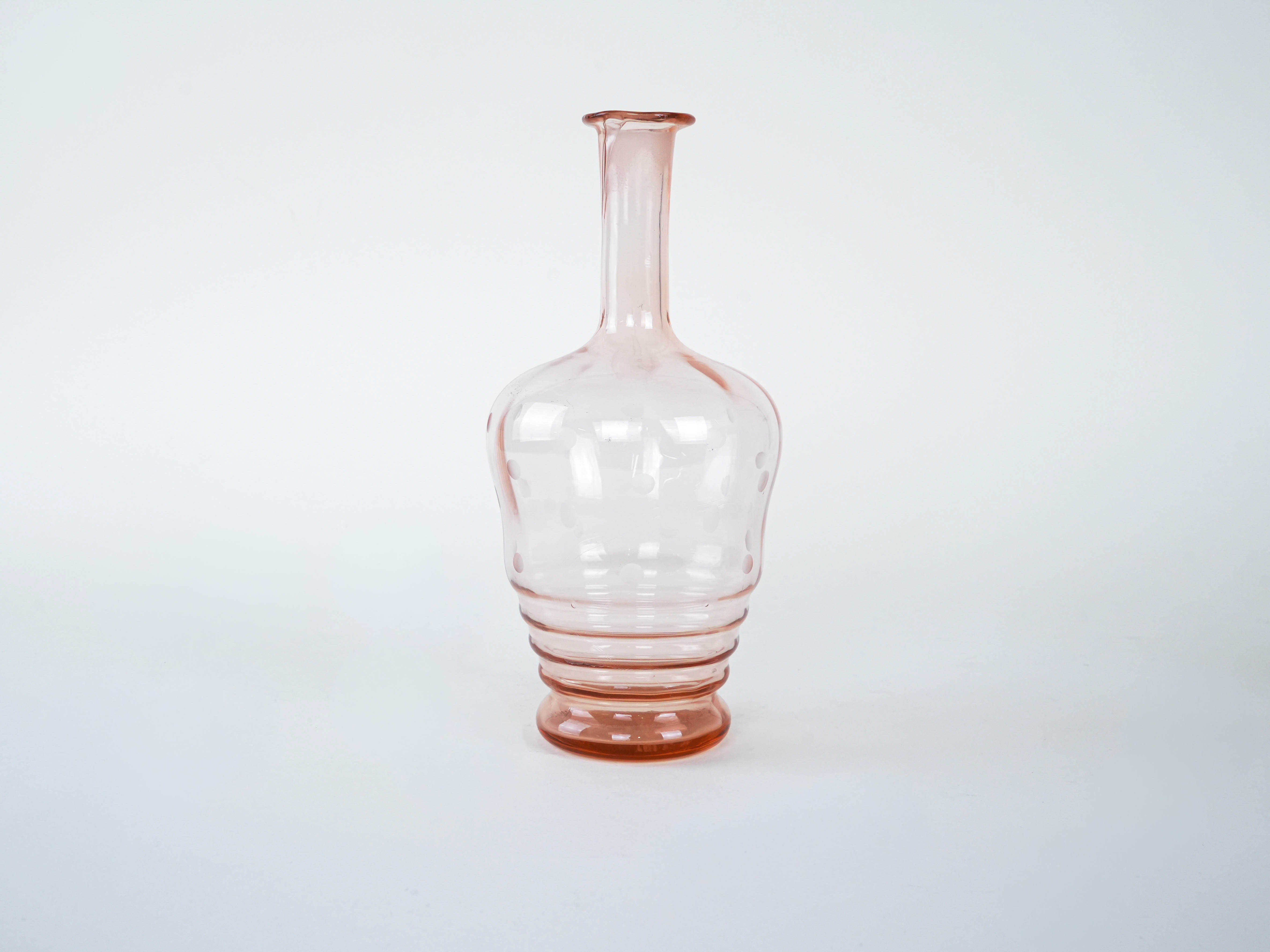 Set di bicchieri e caraffa trasparente anni '70