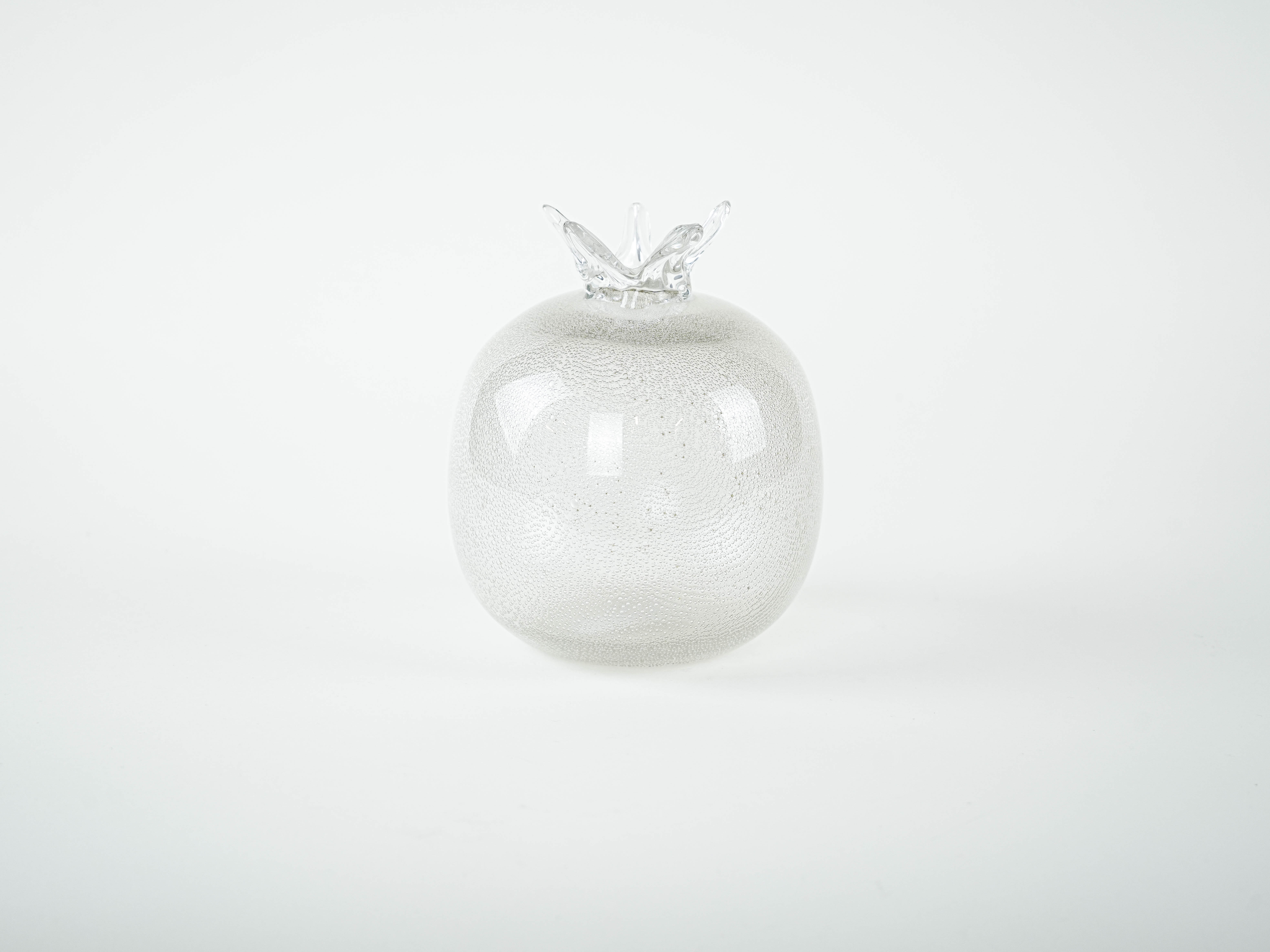 Glass vase pomegranate shape 1970s