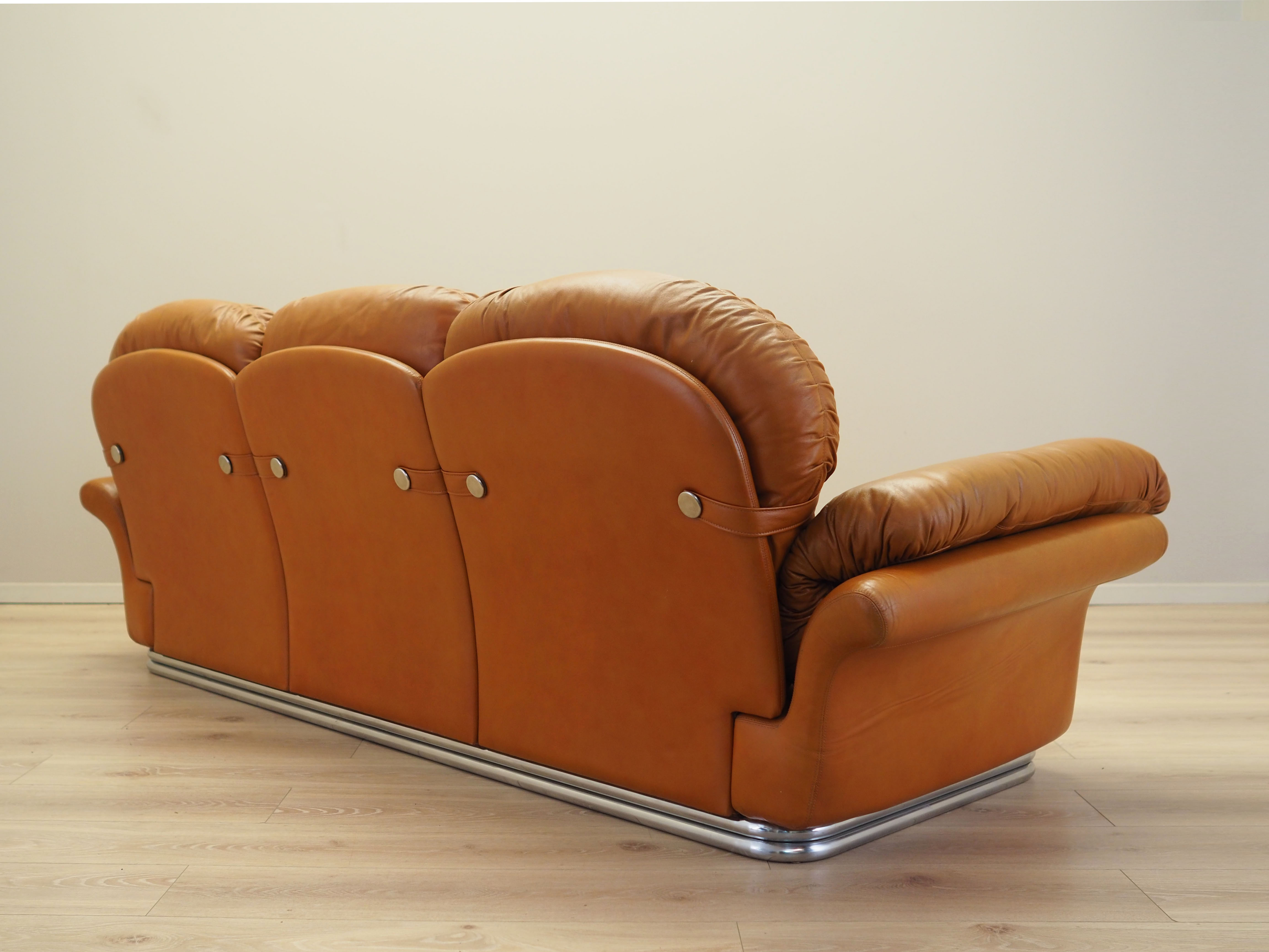 Sofa Leder Braun 1960er Jahre