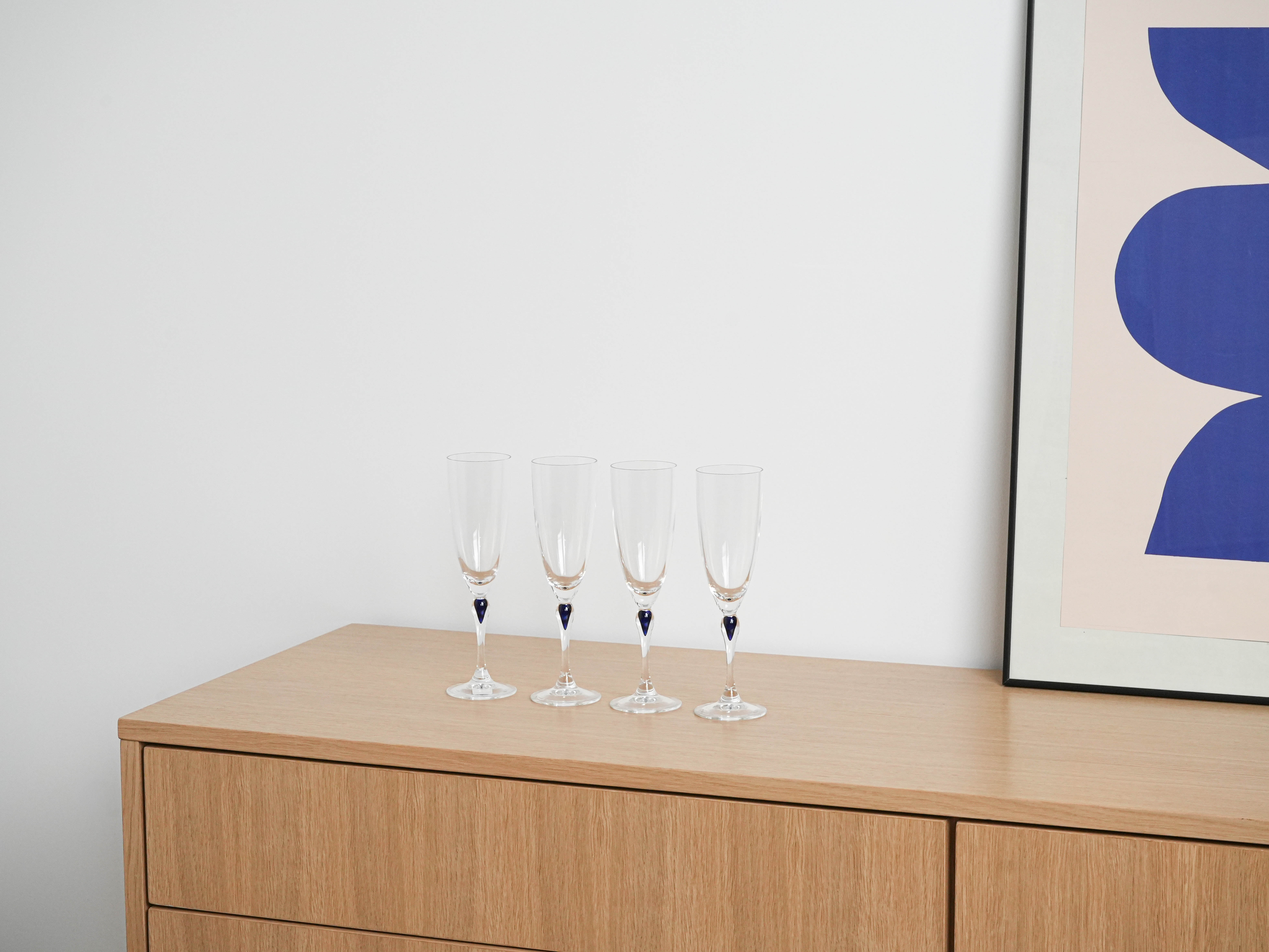 Vierer-Set Gläser 1970er Jahre