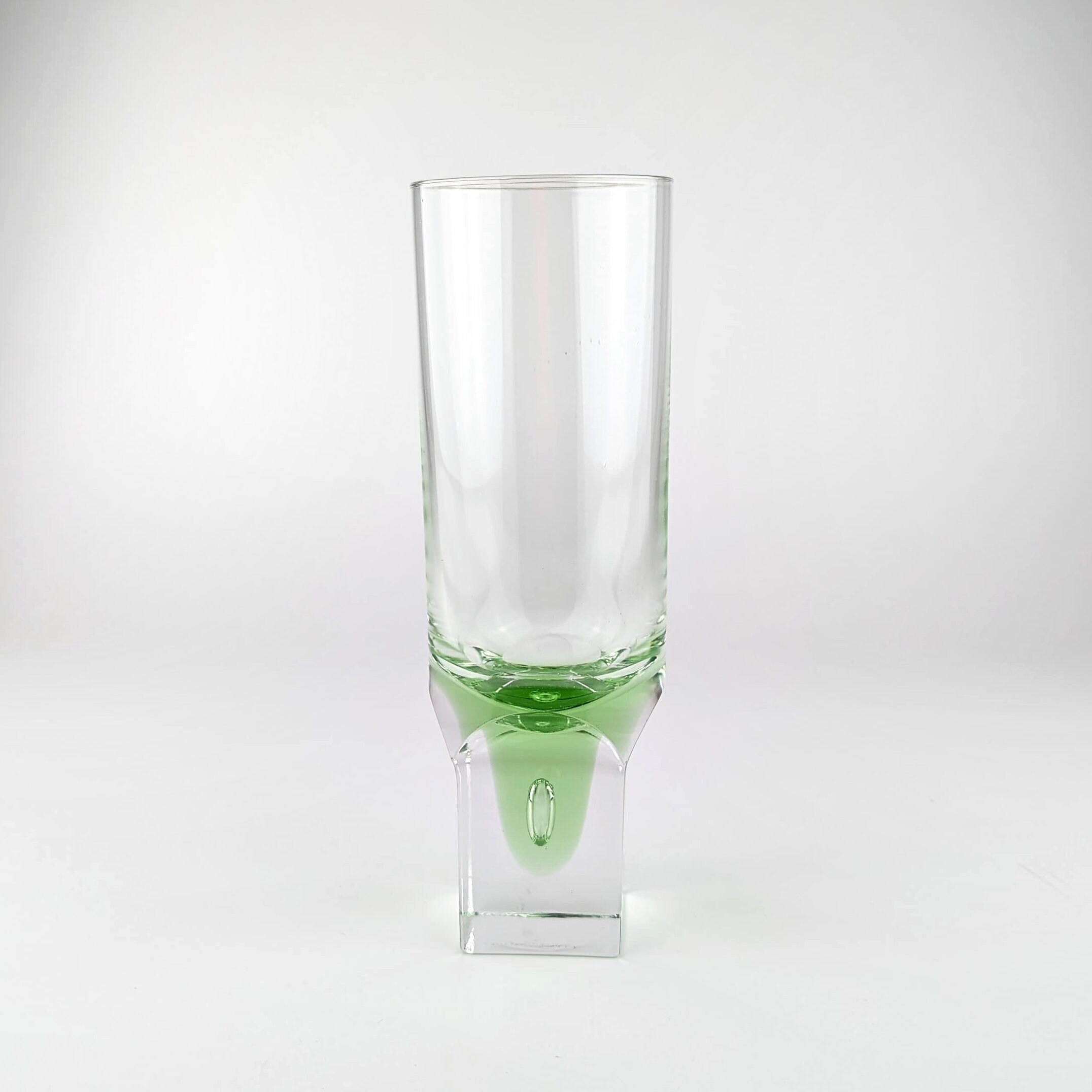 6x Vintage Space Age Trinkglas Kristall Grün 1960er Jahre