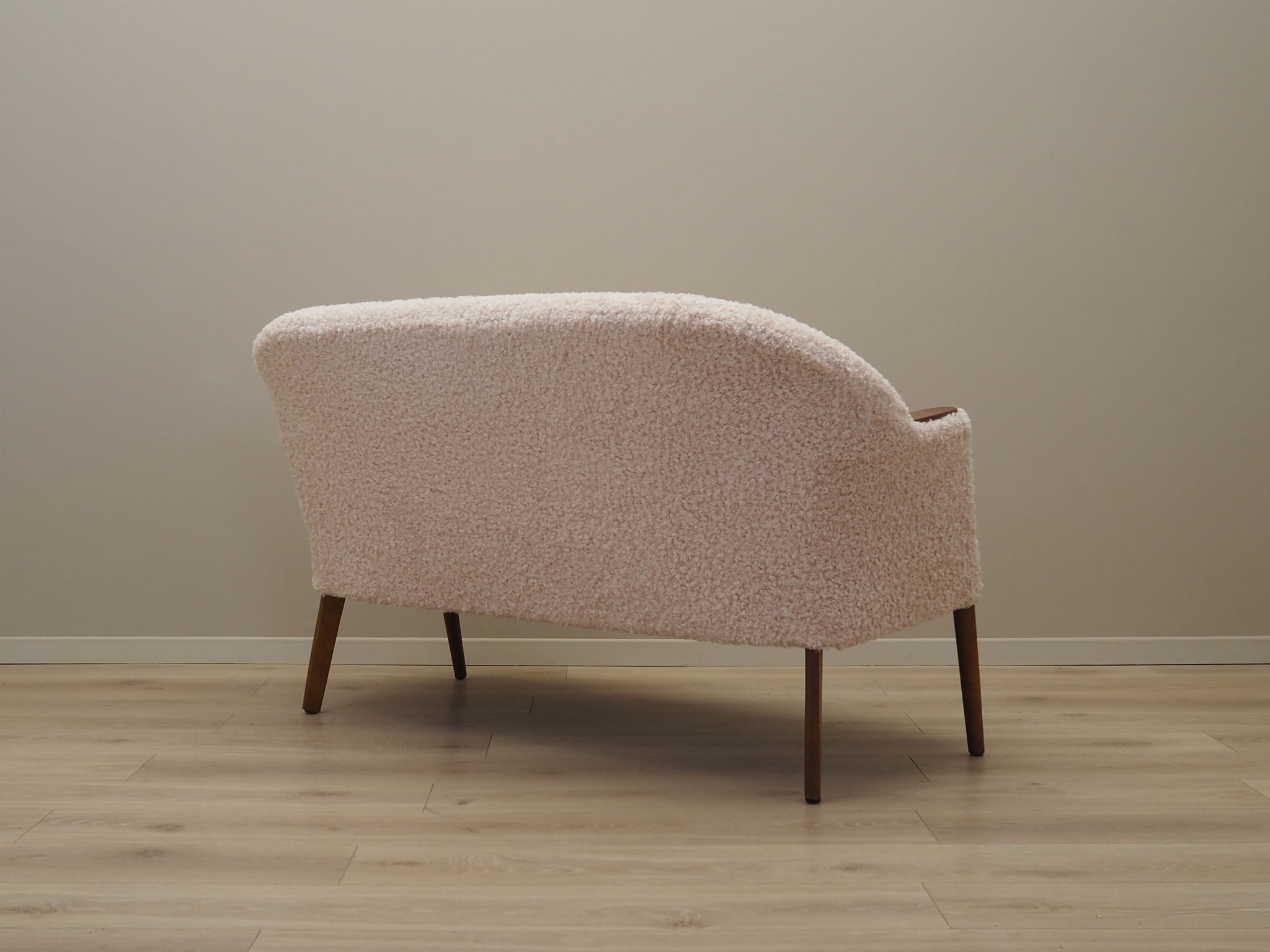 Vintage Sofa Fabric Wood Cream 1970s
