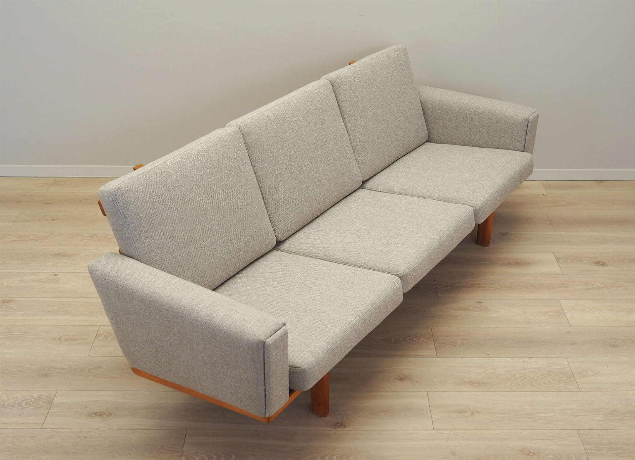 Vintage Sofa Ash wood Textile Grey 1960s