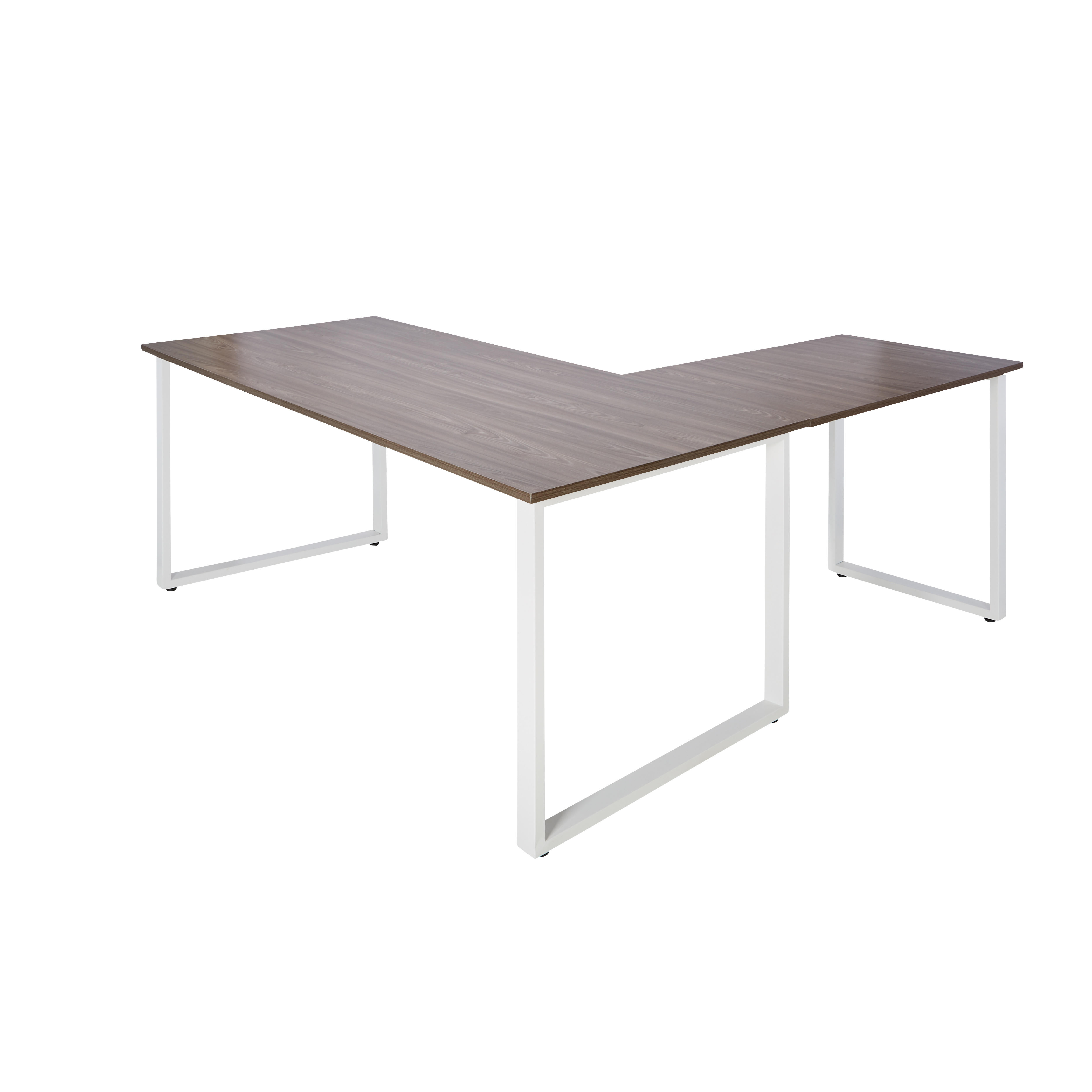 Corner desk wood decor grey white 180 x 180 cm