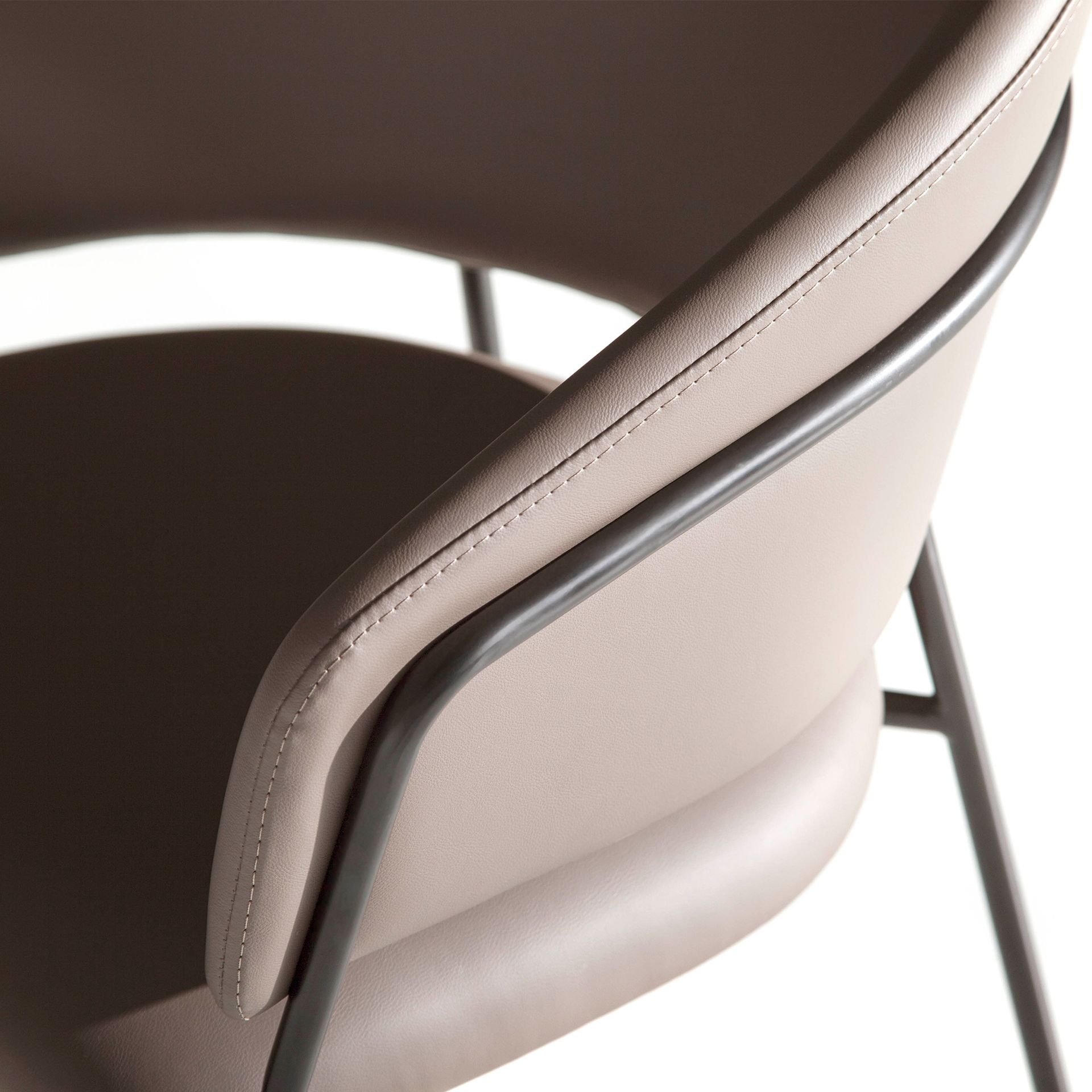 Dining chair Faux leather Brown