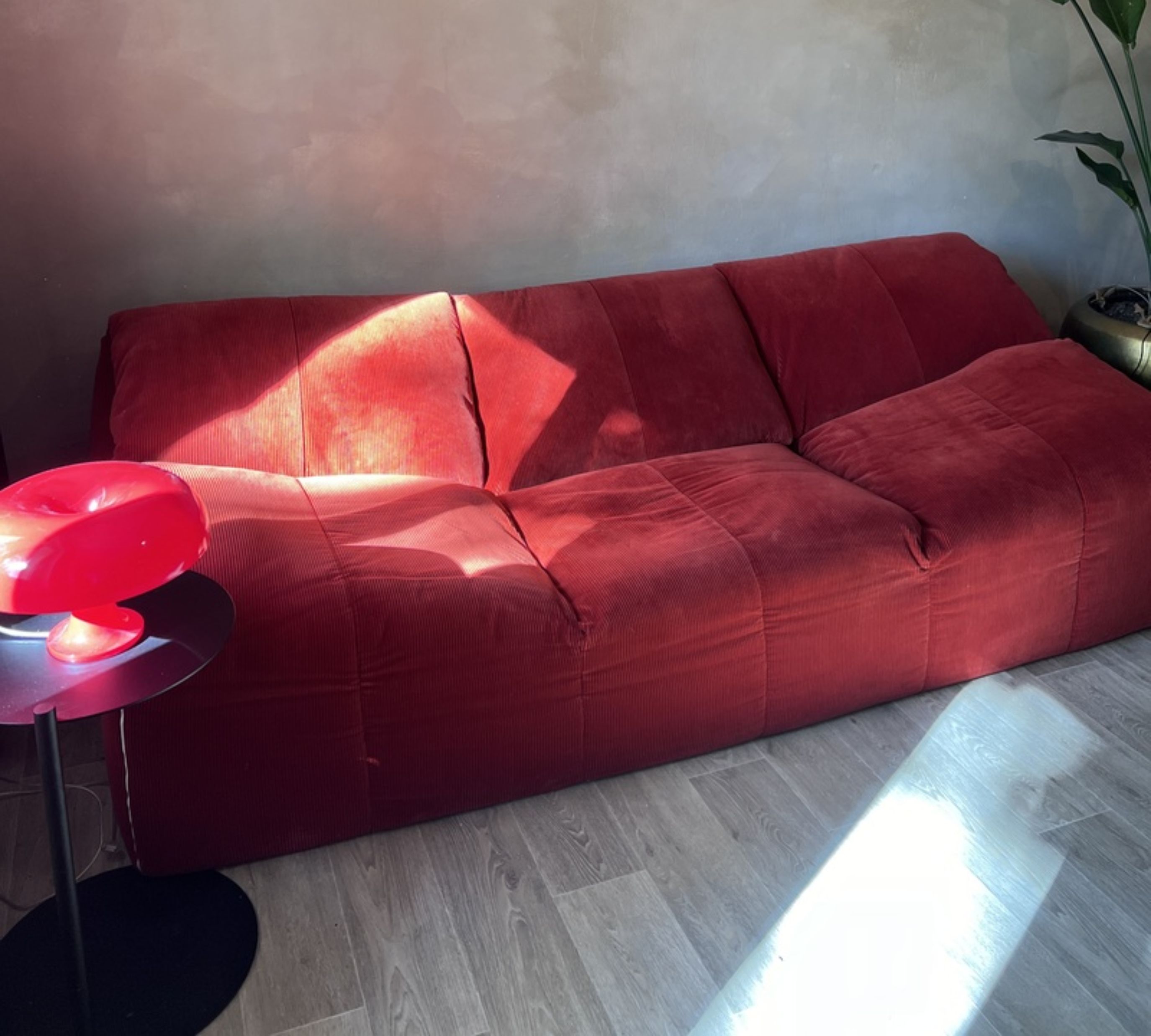 Plumy Sofa 3-Sitzer Baumwolle Rot